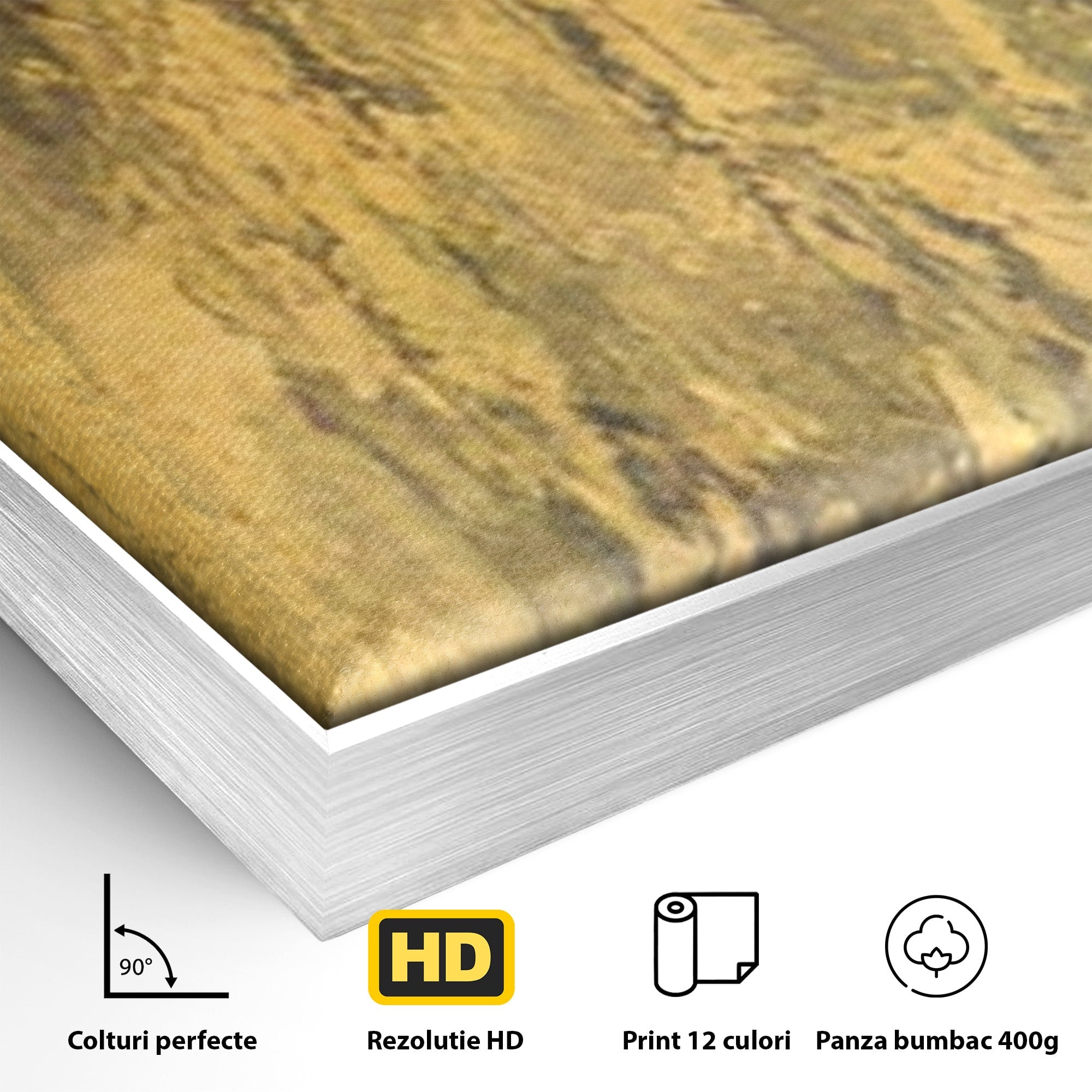 Set 2 Tablouri Canvas Premium LuxCanva® A2-1606, Vibratie Gold, Living, Abstract, Decorativ, Auriu, Dormitor, Culori Vibrante