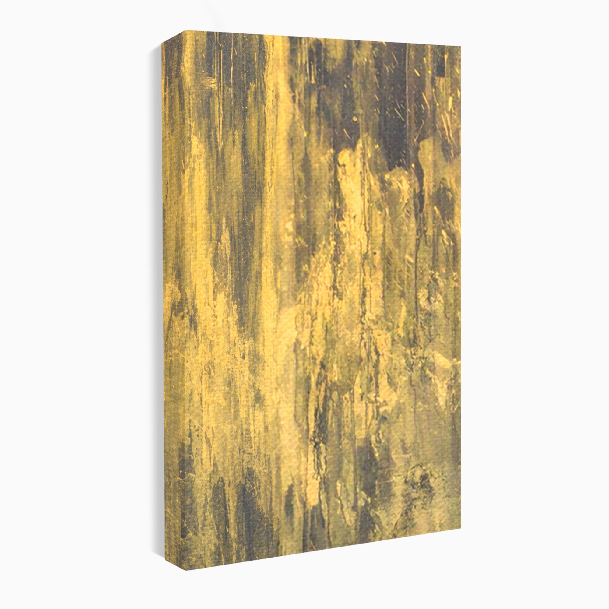 Set 2 Tablouri Canvas Premium LuxCanva® A2-1606, Vibratie Gold, Living, Abstract, Decorativ, Auriu, Dormitor, Culori Vibrante
