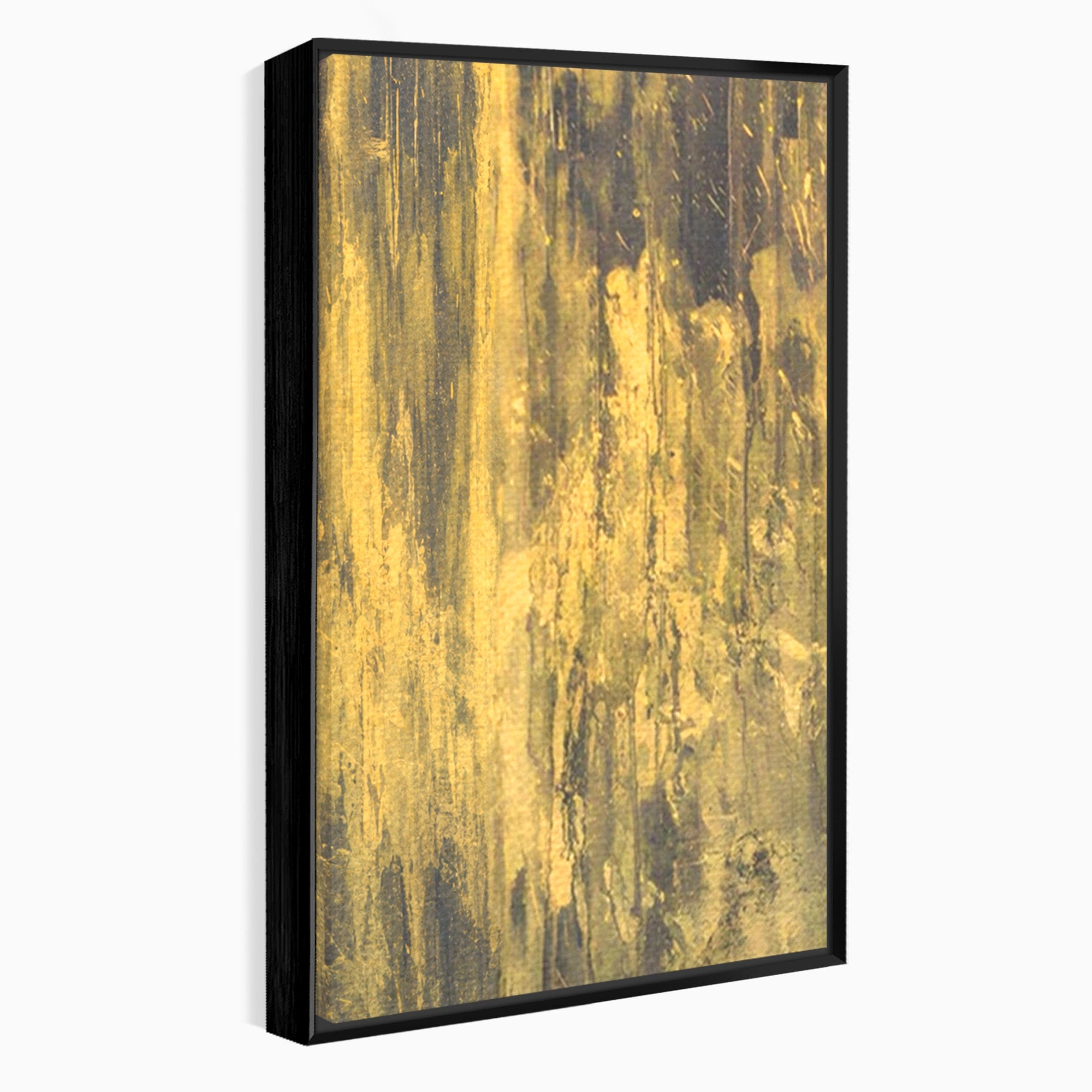 Set 2 Tablouri Canvas Premium LuxCanva® A2-1606, Vibratie Gold, Living, Abstract, Decorativ, Auriu, Dormitor, Culori Vibrante