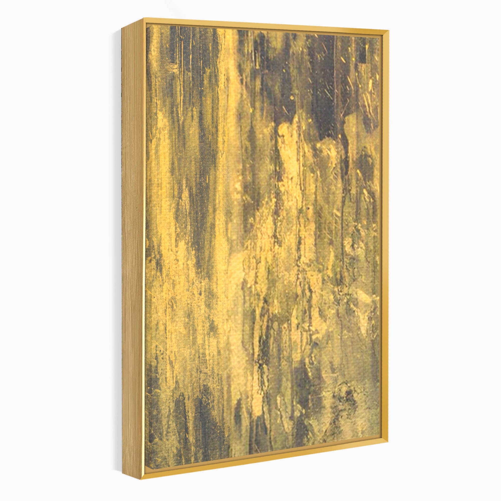 Set 2 Tablouri Canvas Premium LuxCanva® A2-1606, Vibratie Gold, Living, Abstract, Decorativ, Auriu, Dormitor, Culori Vibrante