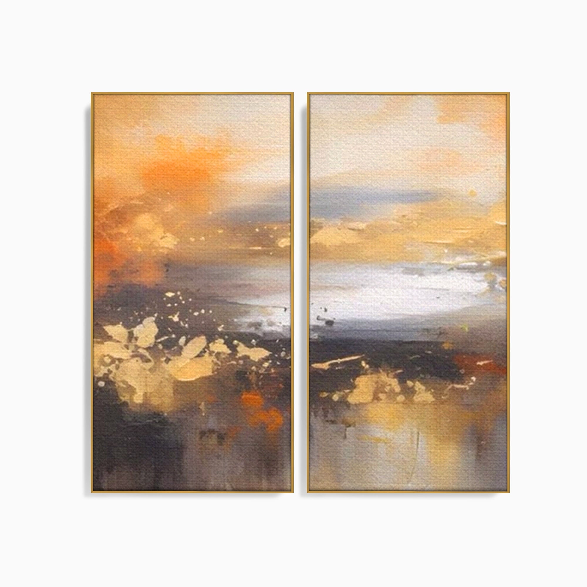 Set 2 Tablouri Canvas Premium LuxCanva® A2-1607, Infinit, Peisaj Abstract, Decorativ, Cosmos, Dormitor, Culori Vibrante