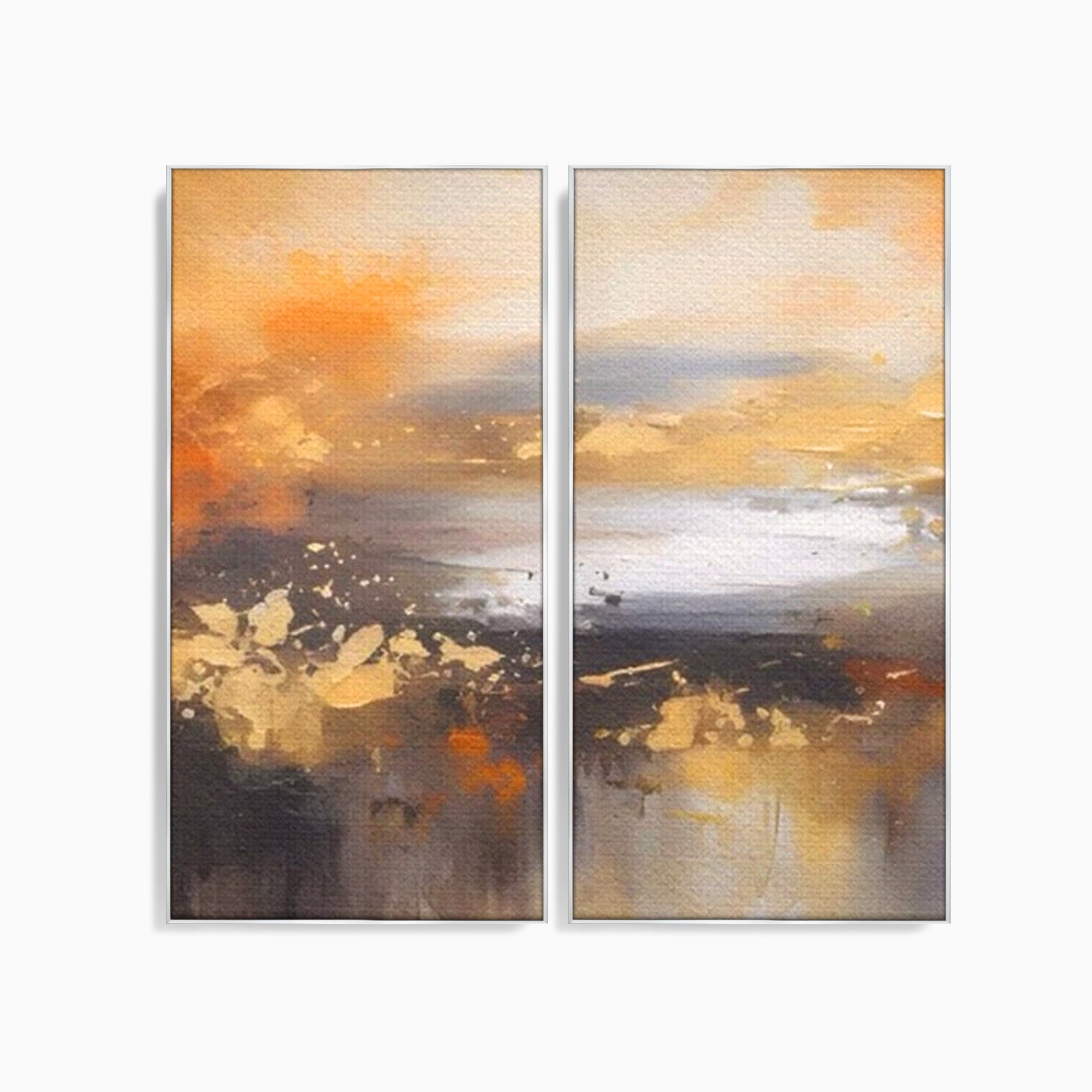 Set 2 Tablouri Canvas Premium LuxCanva® A2-1607, Infinit, Peisaj Abstract, Decorativ, Cosmos, Dormitor, Culori Vibrante