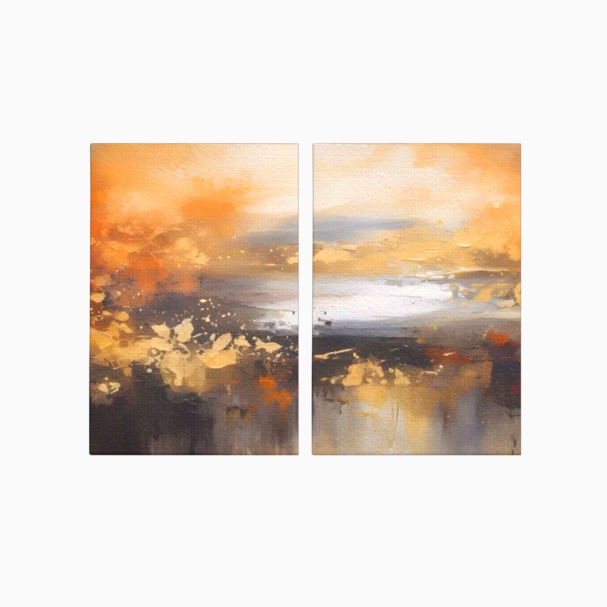 Set 2 Tablouri Canvas Premium LuxCanva® A2-1607, Infinit, Peisaj Abstract, Decorativ, Cosmos, Dormitor, Culori Vibrante