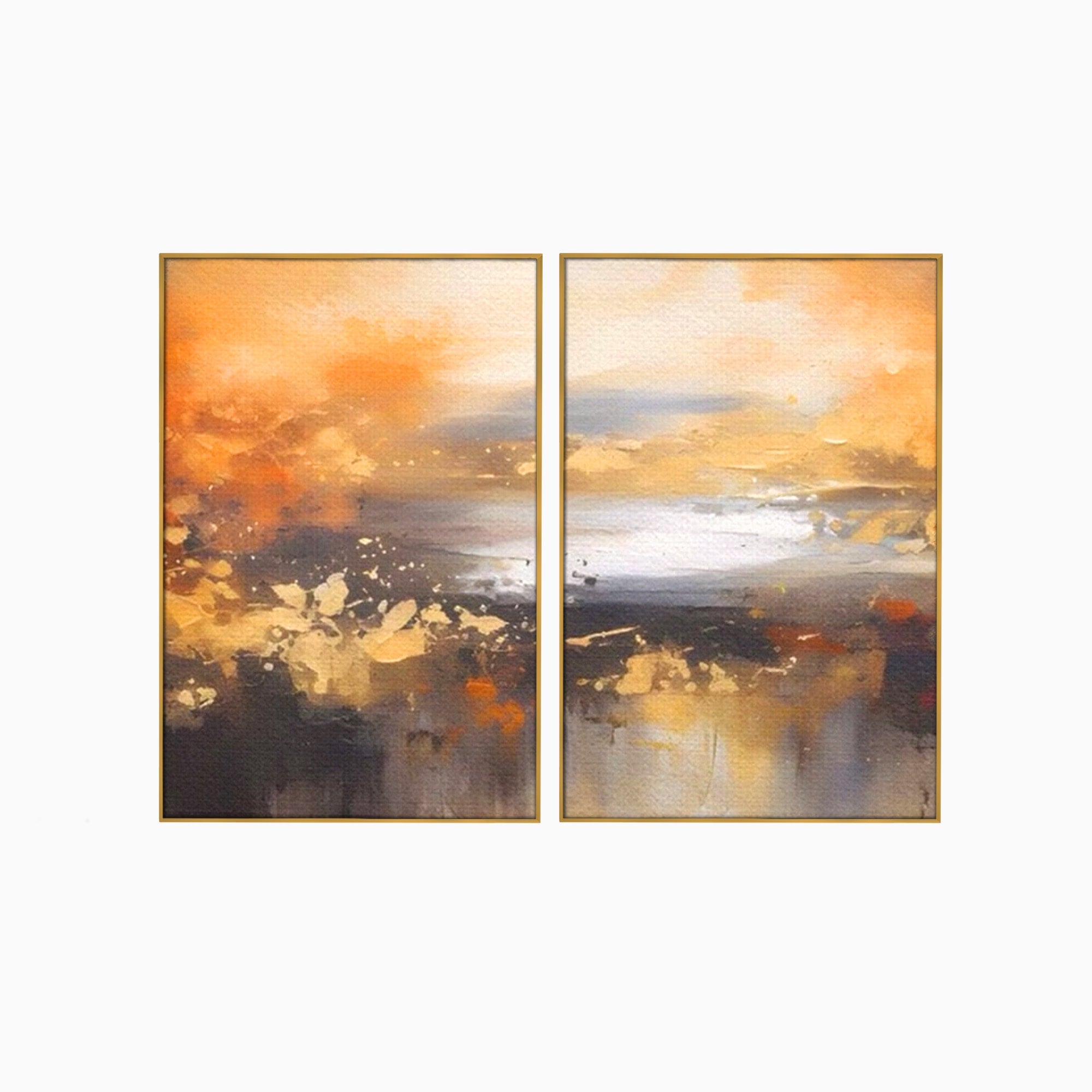 Set 2 Tablouri Canvas Premium LuxCanva® A2-1607, Infinit, Peisaj Abstract, Decorativ, Cosmos, Dormitor, Culori Vibrante