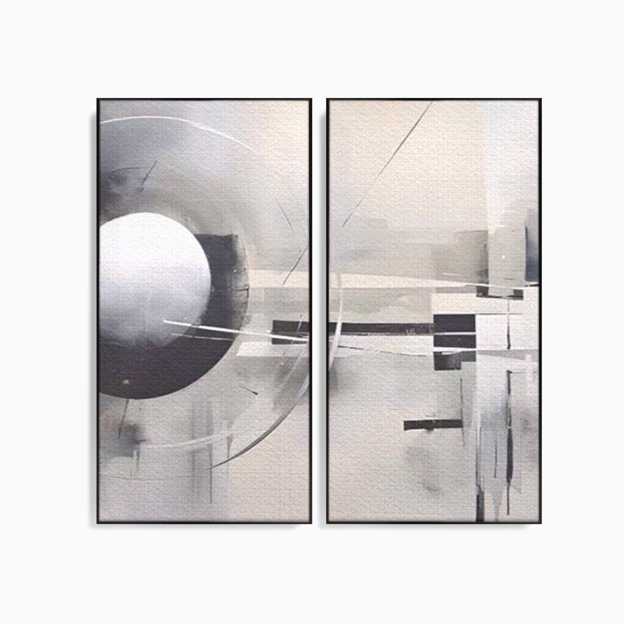 Set 2 Tablouri Canvas Premium LuxCanva® A2-1612, Non-Culori, Room, Abstract, Sfera, Univers, Decorativ, Dormitor, Culori Vibrante
