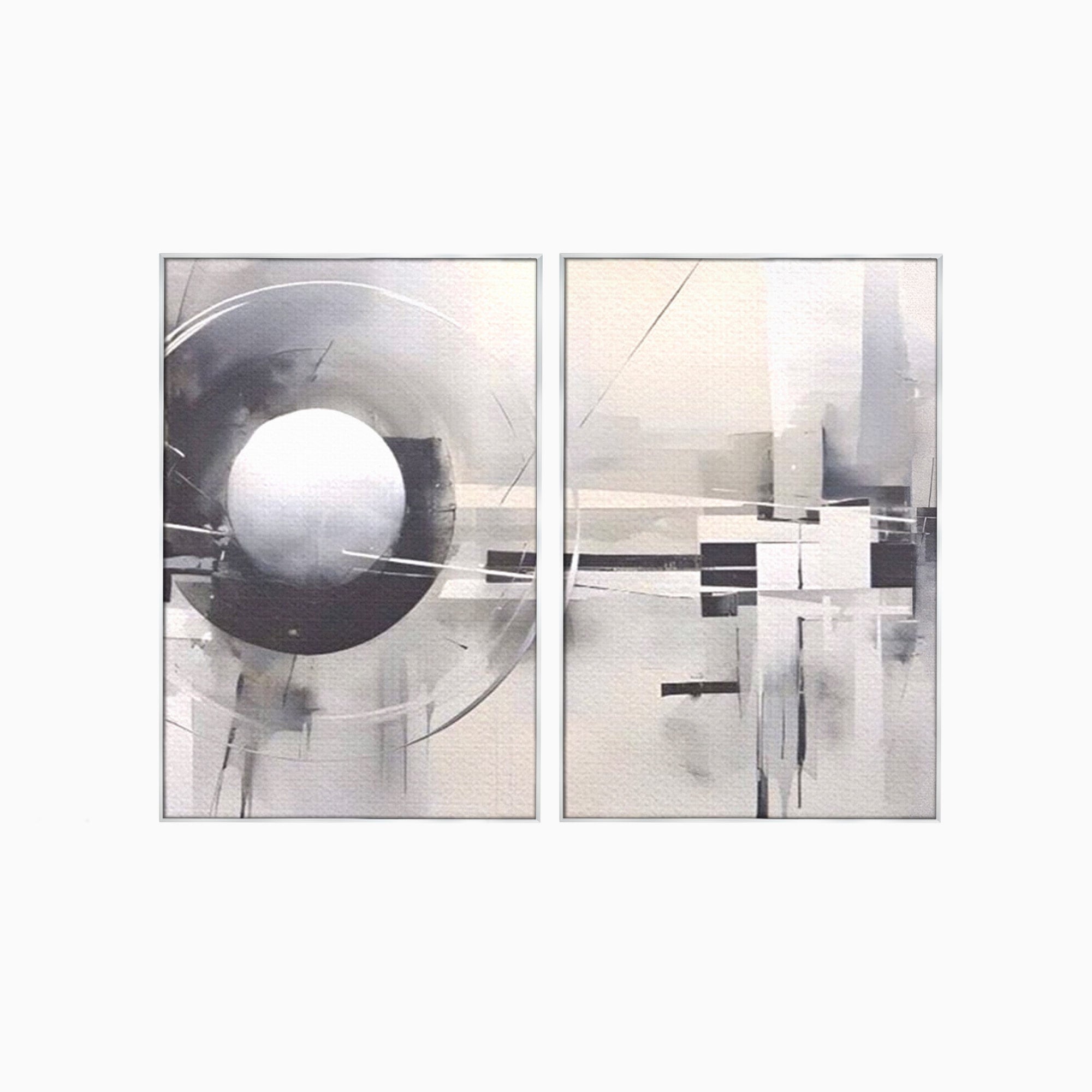 Set 2 Tablouri Canvas Premium LuxCanva® A2-1612, Non-Culori, Room, Abstract, Sfera, Univers, Decorativ, Dormitor, Culori Vibrante