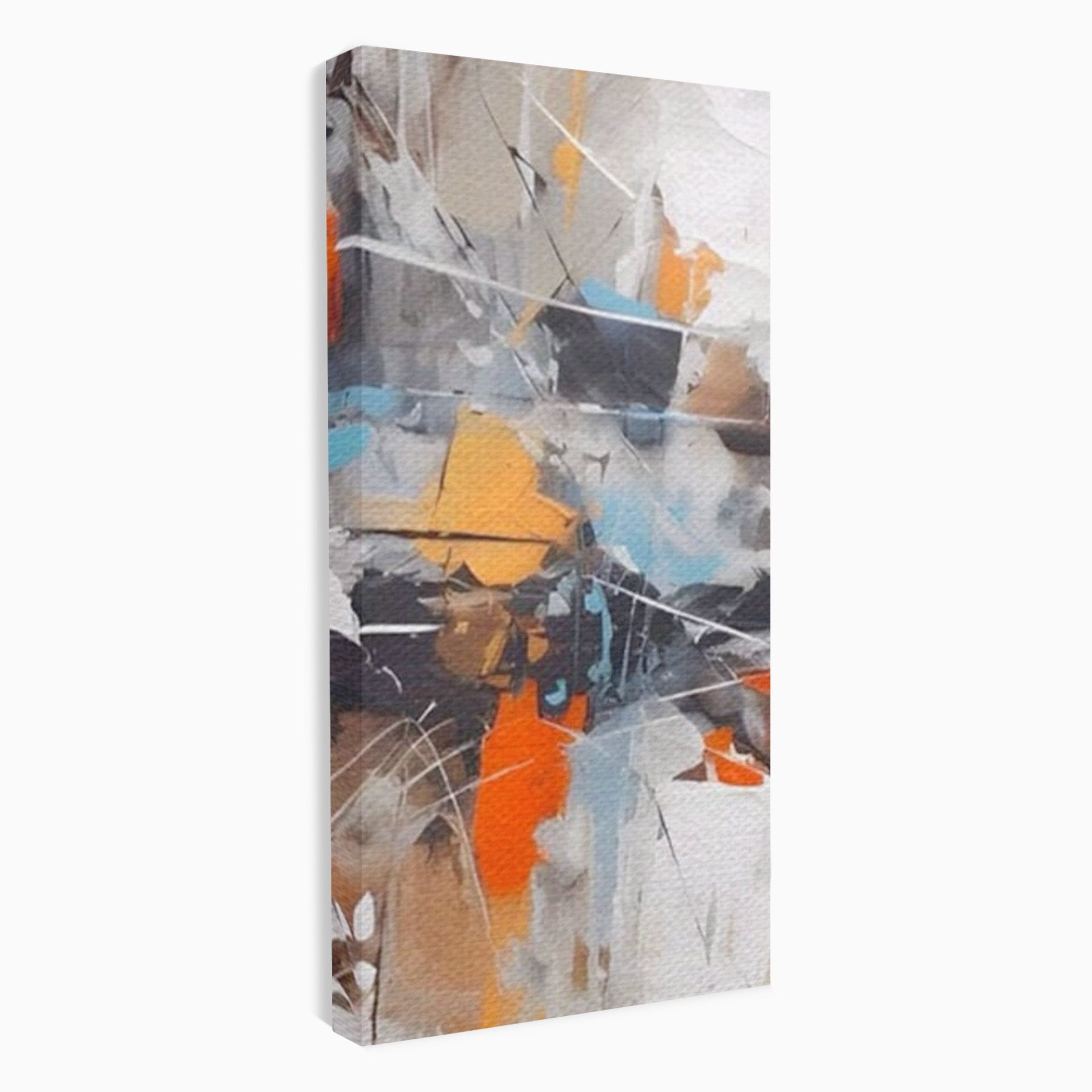 Set 2 Tablouri Canvas Premium LuxCanva® A2-1615, Un Dans Al Culorilor, Living, Blue, Linii, Pensulat, Decorativ, Dormitor, Culori Vibrante