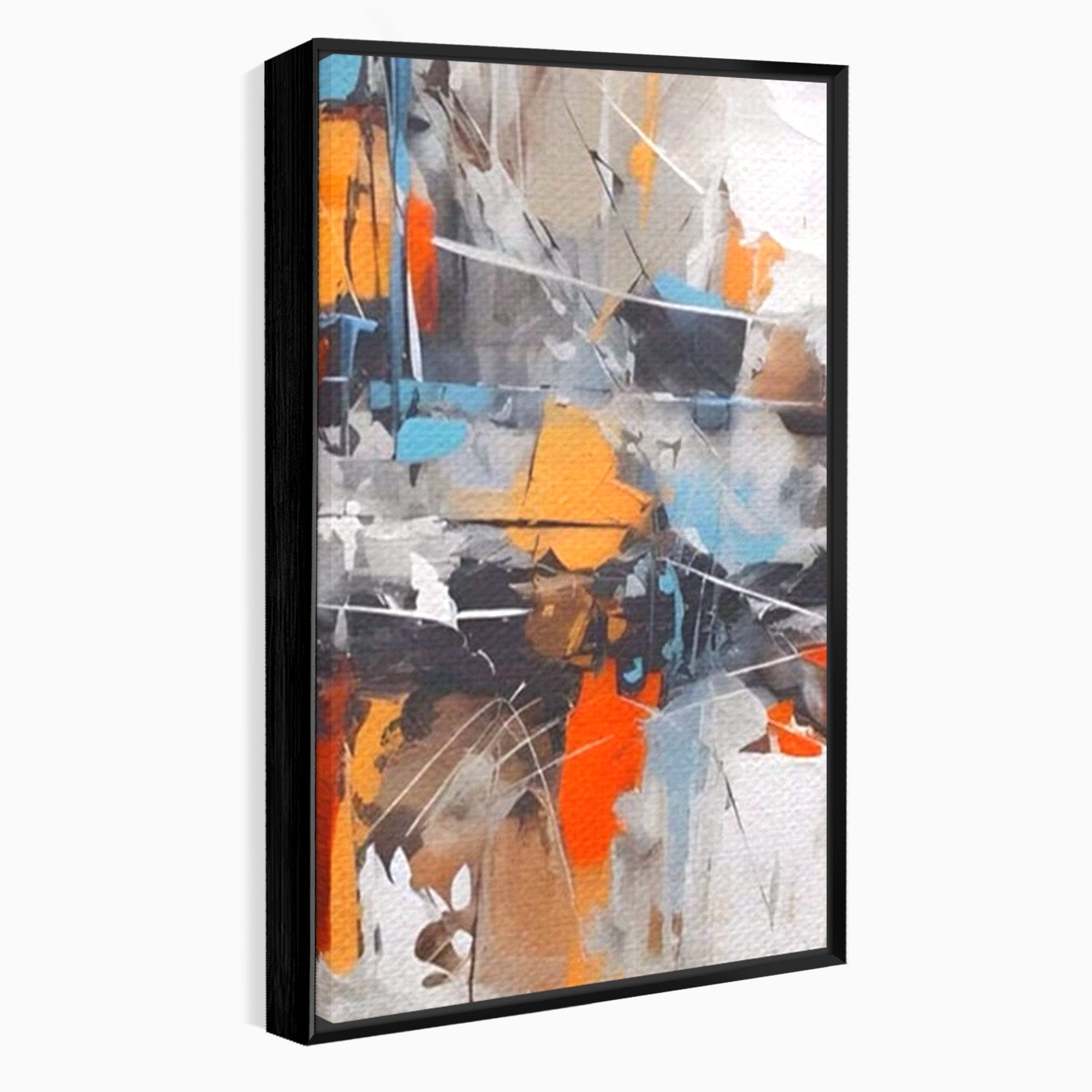 Set 2 Tablouri Canvas Premium LuxCanva® A2-1615, Un Dans Al Culorilor, Living, Blue, Linii, Pensulat, Decorativ, Dormitor, Culori Vibrante