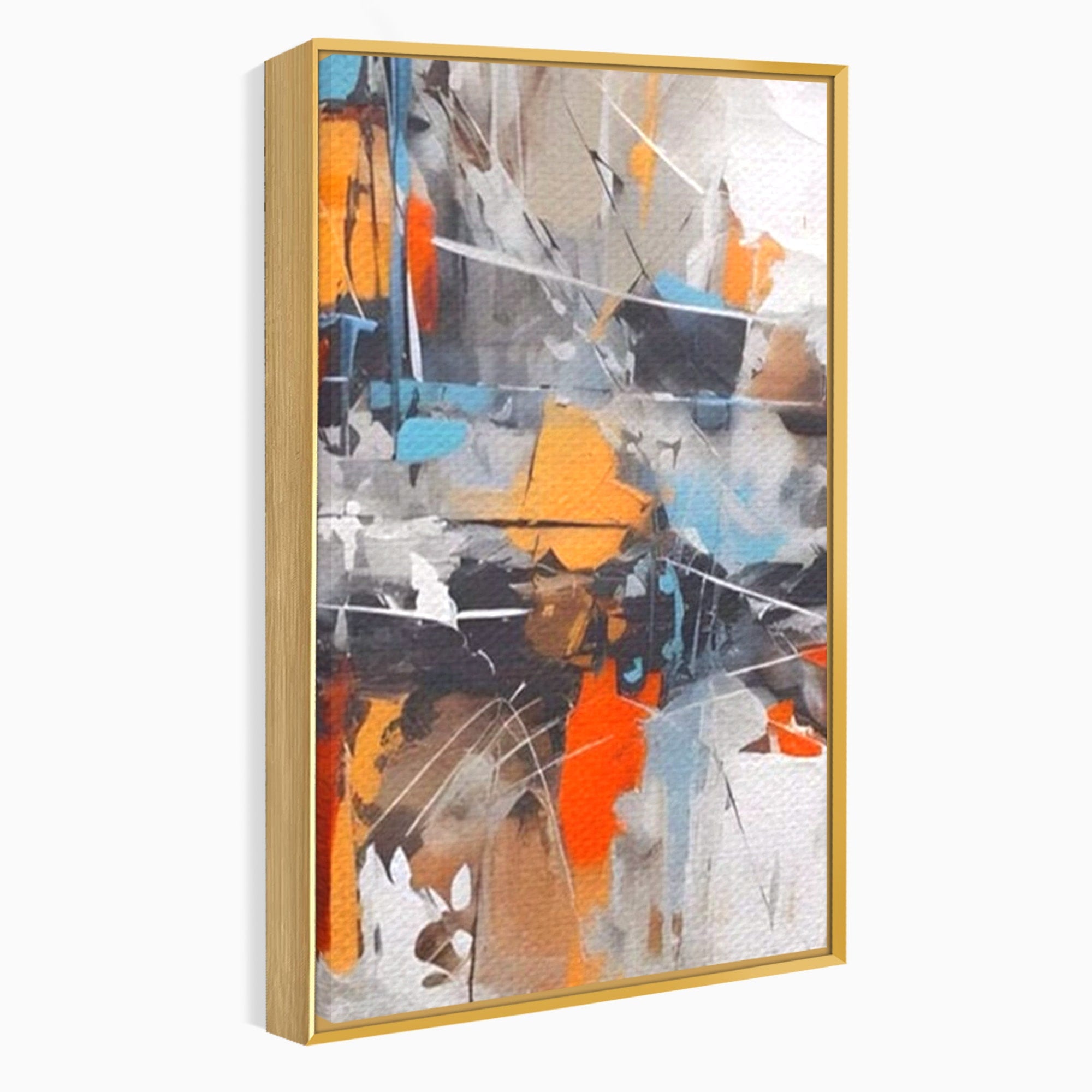 Set 2 Tablouri Canvas Premium LuxCanva® A2-1615, Un Dans Al Culorilor, Living, Blue, Linii, Pensulat, Decorativ, Dormitor, Culori Vibrante