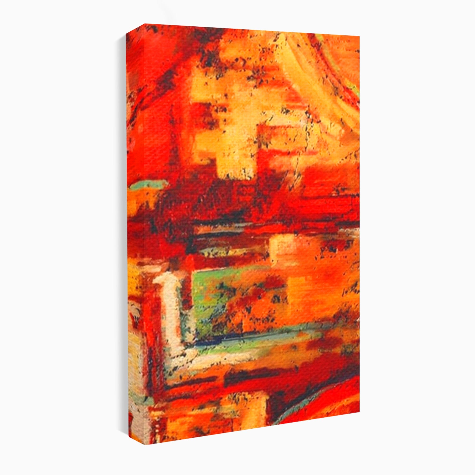 Set 2 Tablouri Canvas Premium LuxCanva® A2-1631, Abstract Red, Living, Cromatic, Decorativ, Dormitor, Culori Vibrante