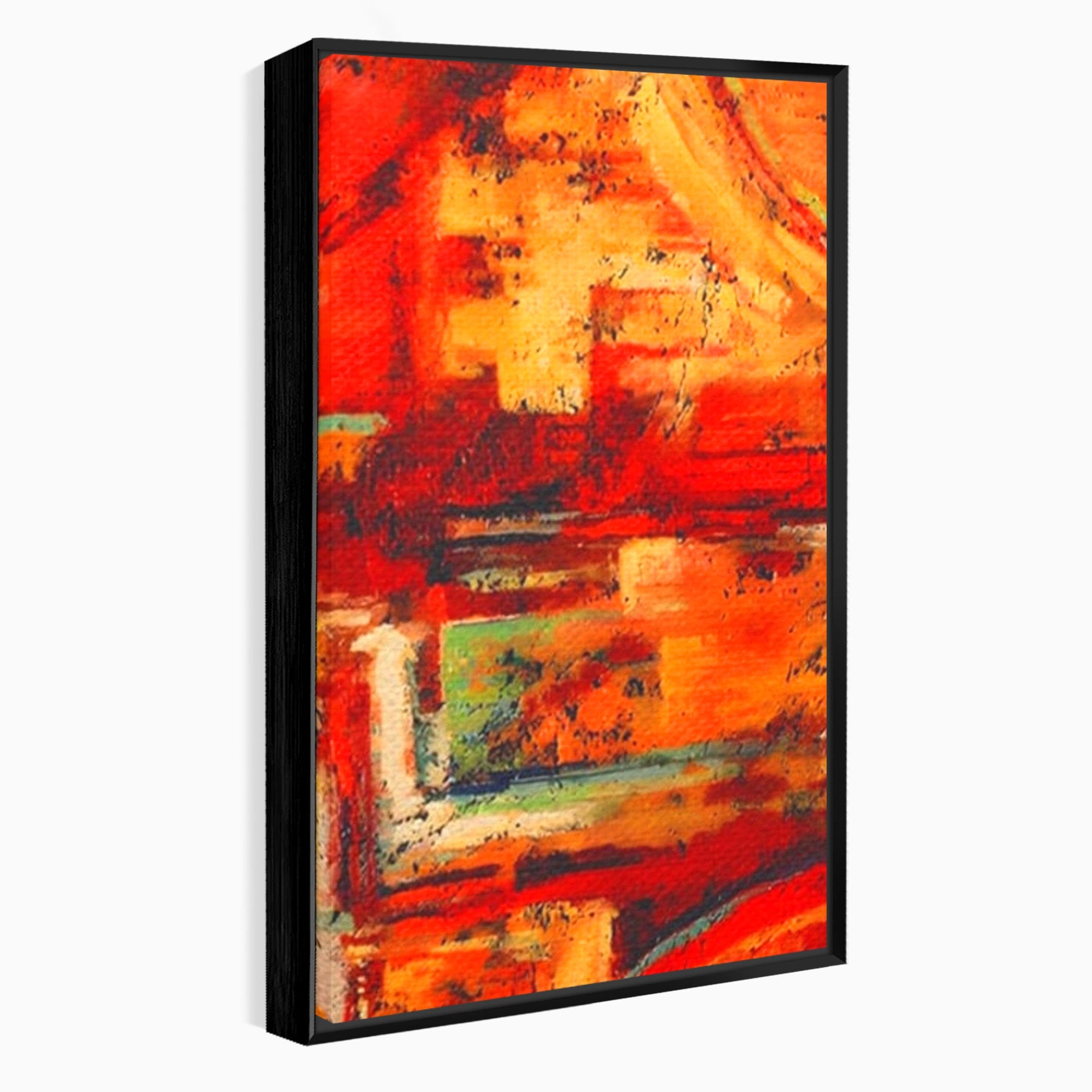 Set 2 Tablouri Canvas Premium LuxCanva® A2-1631, Abstract Red, Living, Cromatic, Decorativ, Dormitor, Culori Vibrante