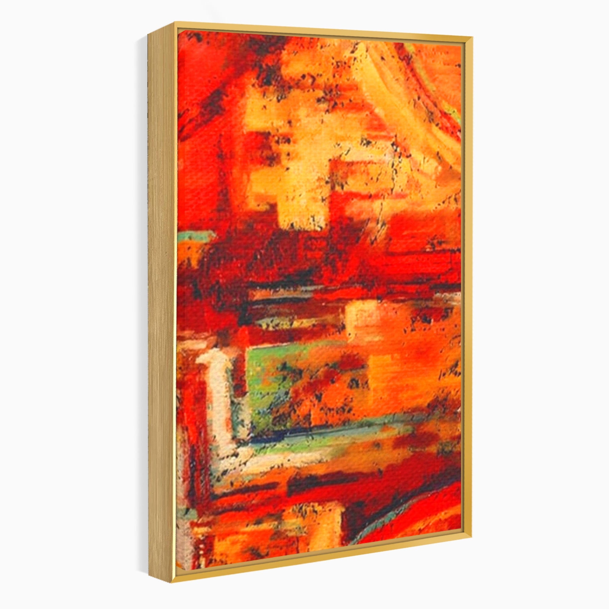 Set 2 Tablouri Canvas Premium LuxCanva® A2-1631, Abstract Red, Living, Cromatic, Decorativ, Dormitor, Culori Vibrante
