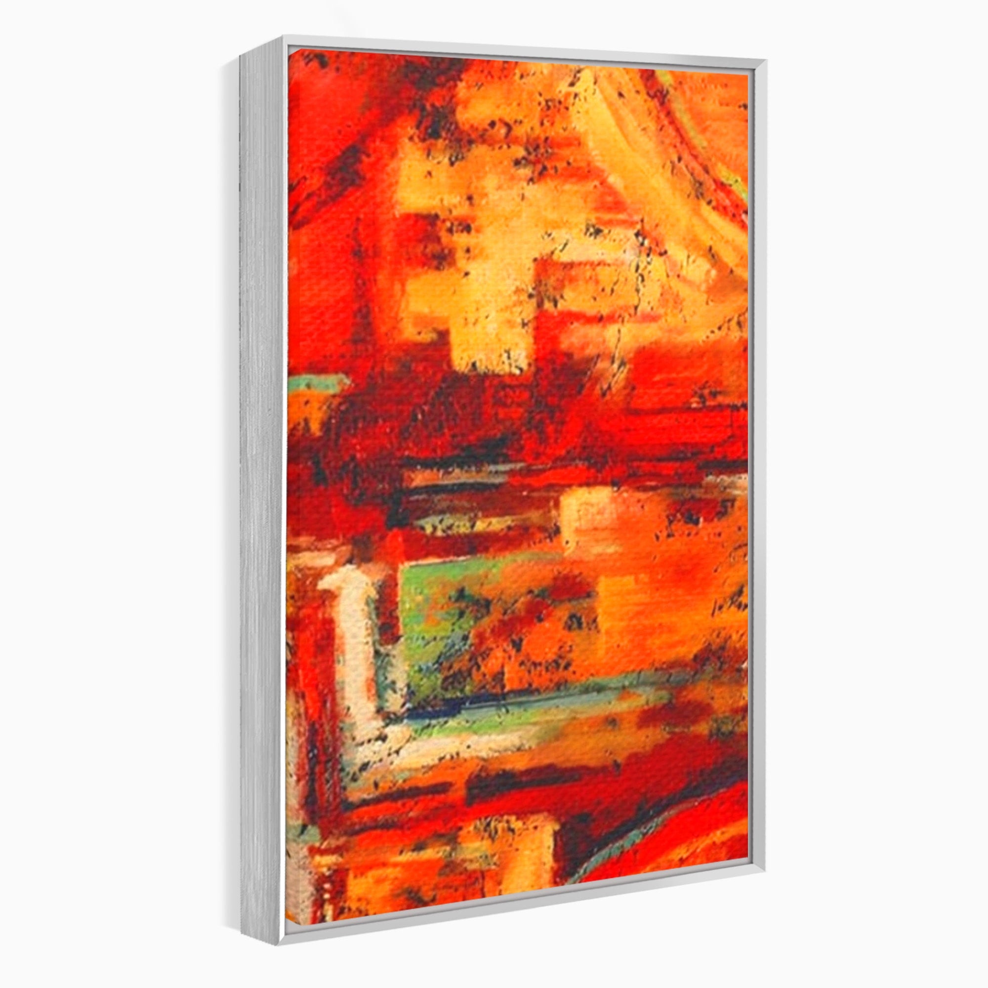 Set 2 Tablouri Canvas Premium LuxCanva® A2-1631, Abstract Red, Living, Cromatic, Decorativ, Dormitor, Culori Vibrante