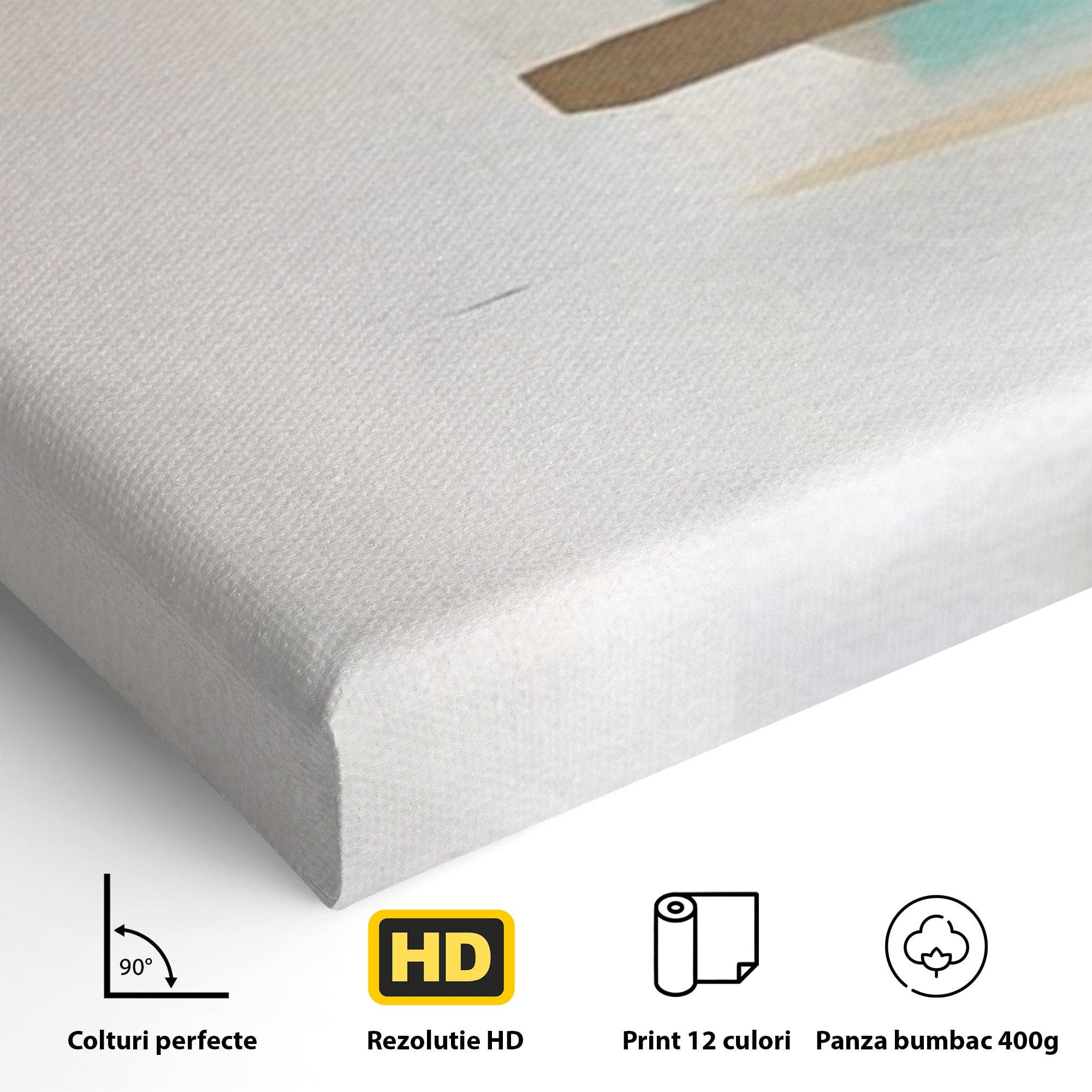 Set 2 Tablouri Canvas Premium LuxCanva® A2-1635, Abstract Circular, Room, Forme, Decorativ, Dormitor, Culori Vibrante