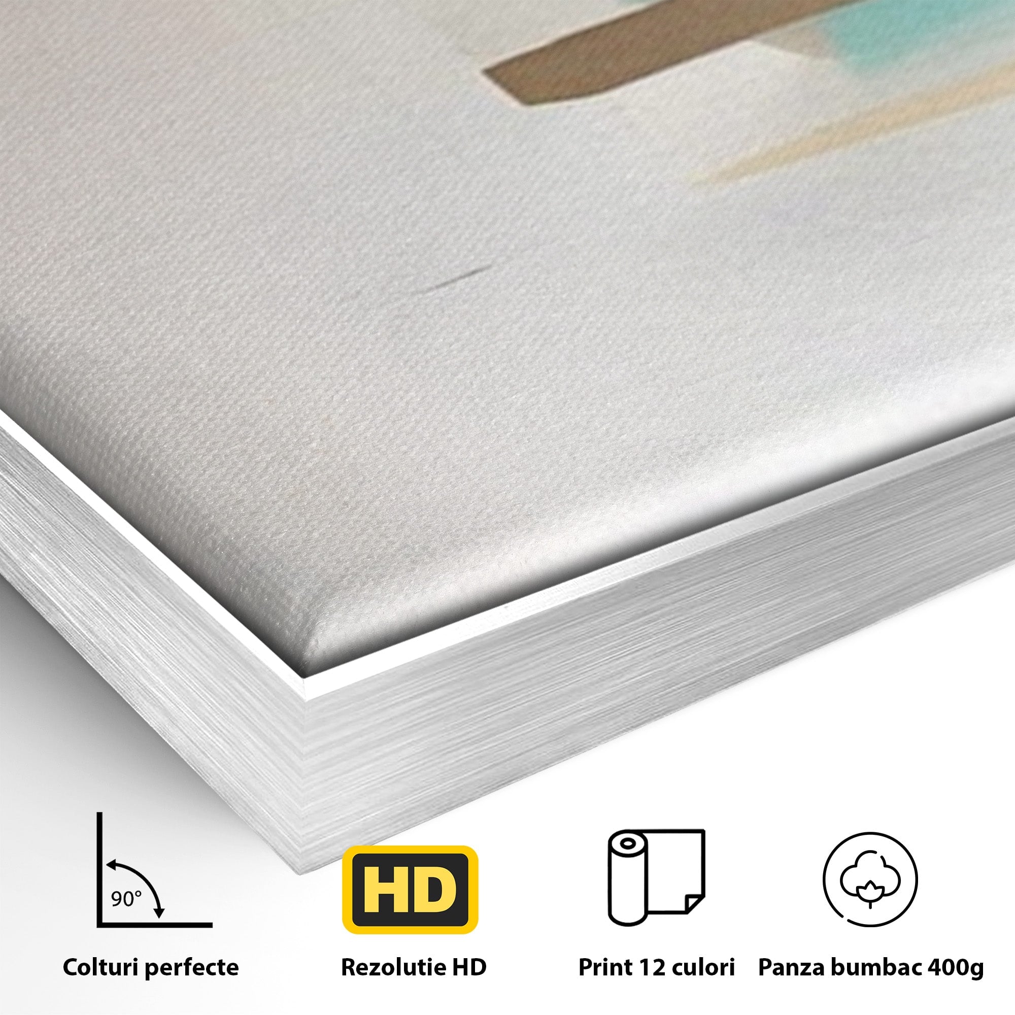 Set 2 Tablouri Canvas Premium LuxCanva® A2-1635, Abstract Circular, Room, Forme, Decorativ, Dormitor, Culori Vibrante