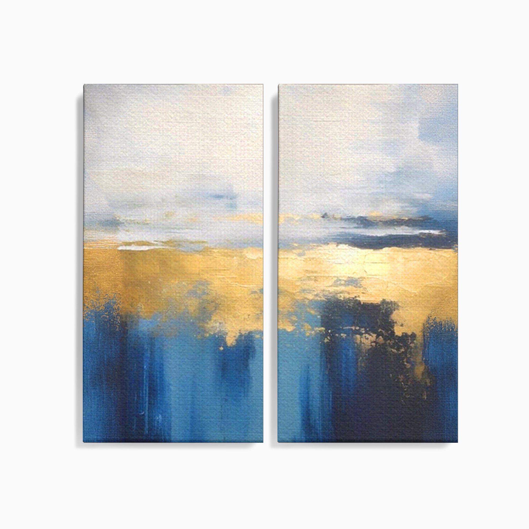 Set 2 Tablouri Canvas Premium LuxCanva® A2-1637, Adancul Marii, Room, Abstract, Plaja, Dormitor, Culori Vibrante