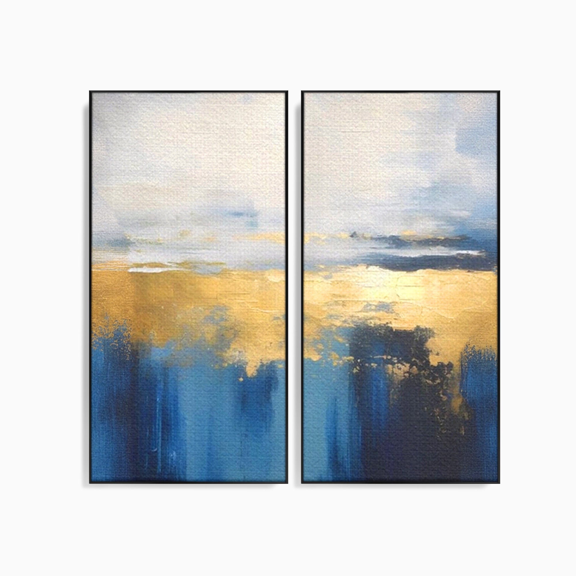 Set 2 Tablouri Canvas Premium LuxCanva® A2-1637, Adancul Marii, Room, Abstract, Plaja, Dormitor, Culori Vibrante