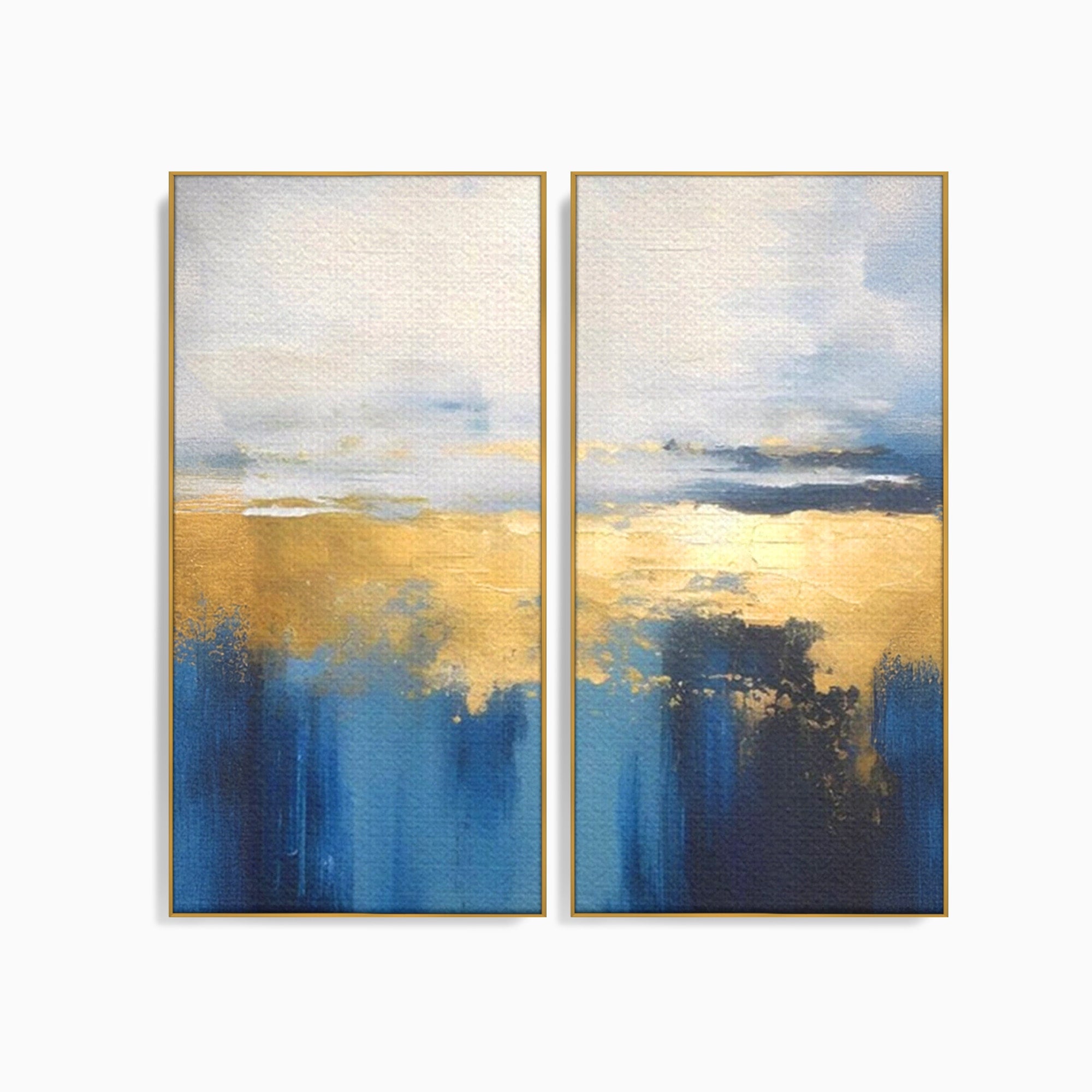 Set 2 Tablouri Canvas Premium LuxCanva® A2-1637, Adancul Marii, Room, Abstract, Plaja, Dormitor, Culori Vibrante