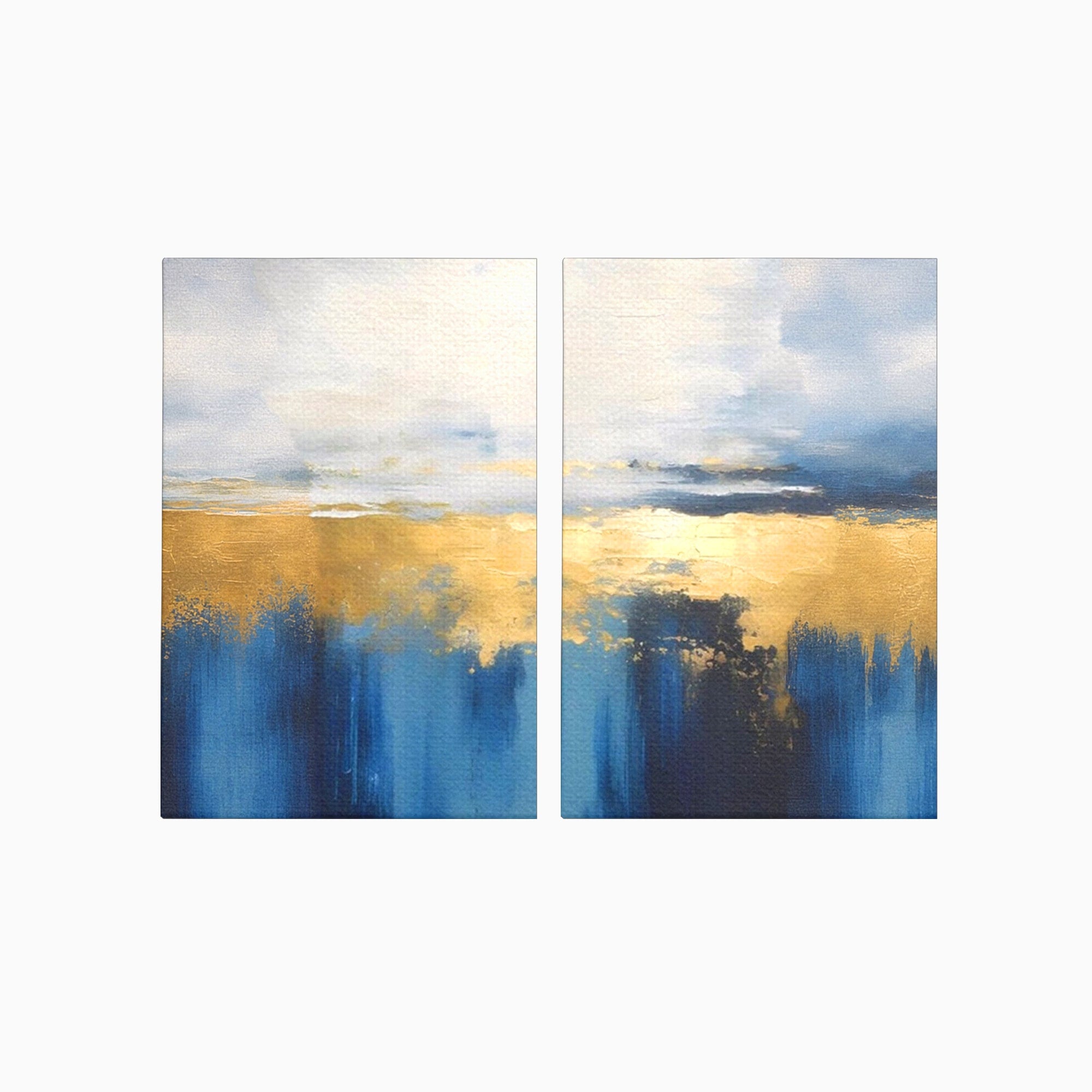 Set 2 Tablouri Canvas Premium LuxCanva® A2-1637, Adancul Marii, Room, Abstract, Plaja, Dormitor, Culori Vibrante