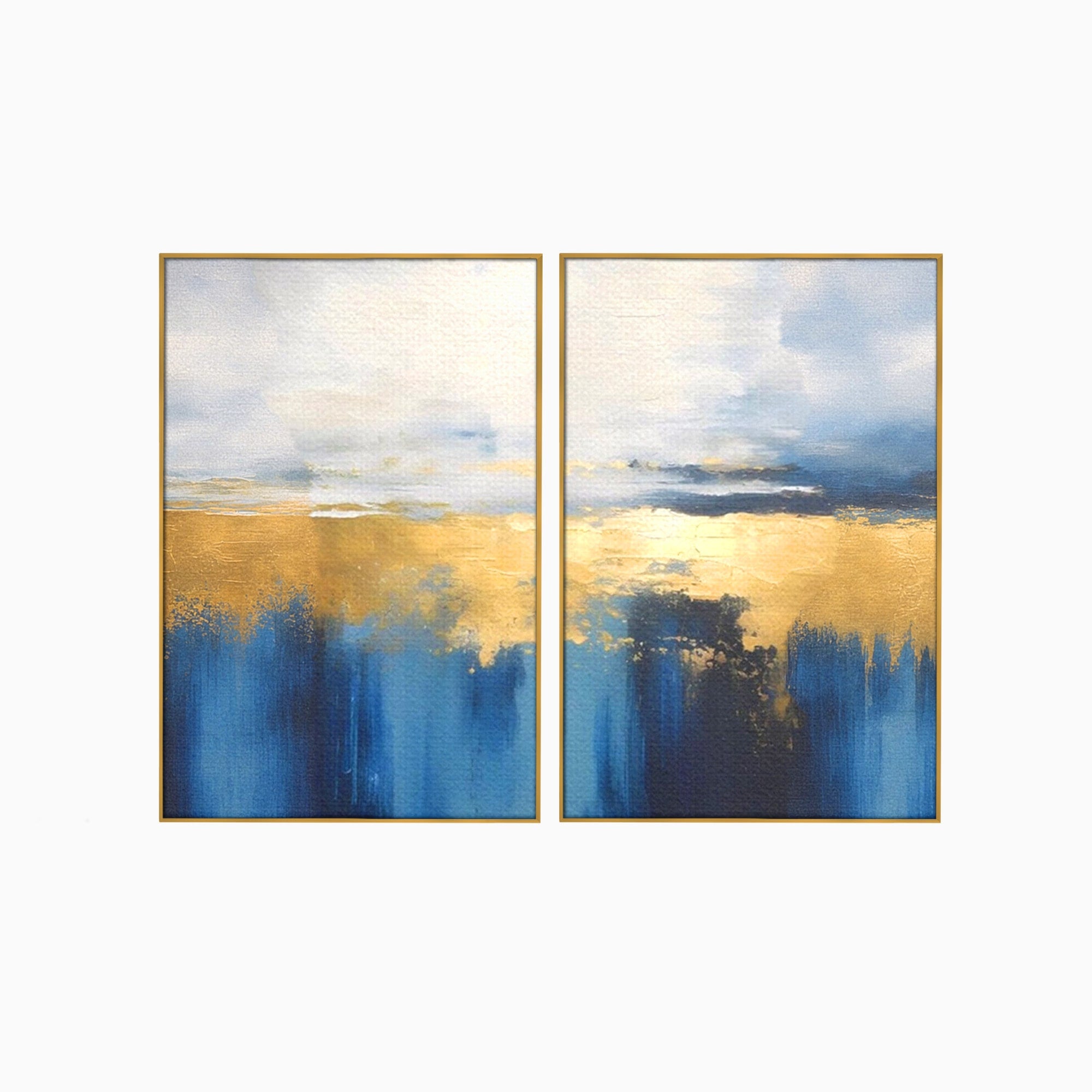 Set 2 Tablouri Canvas Premium LuxCanva® A2-1637, Adancul Marii, Room, Abstract, Plaja, Dormitor, Culori Vibrante