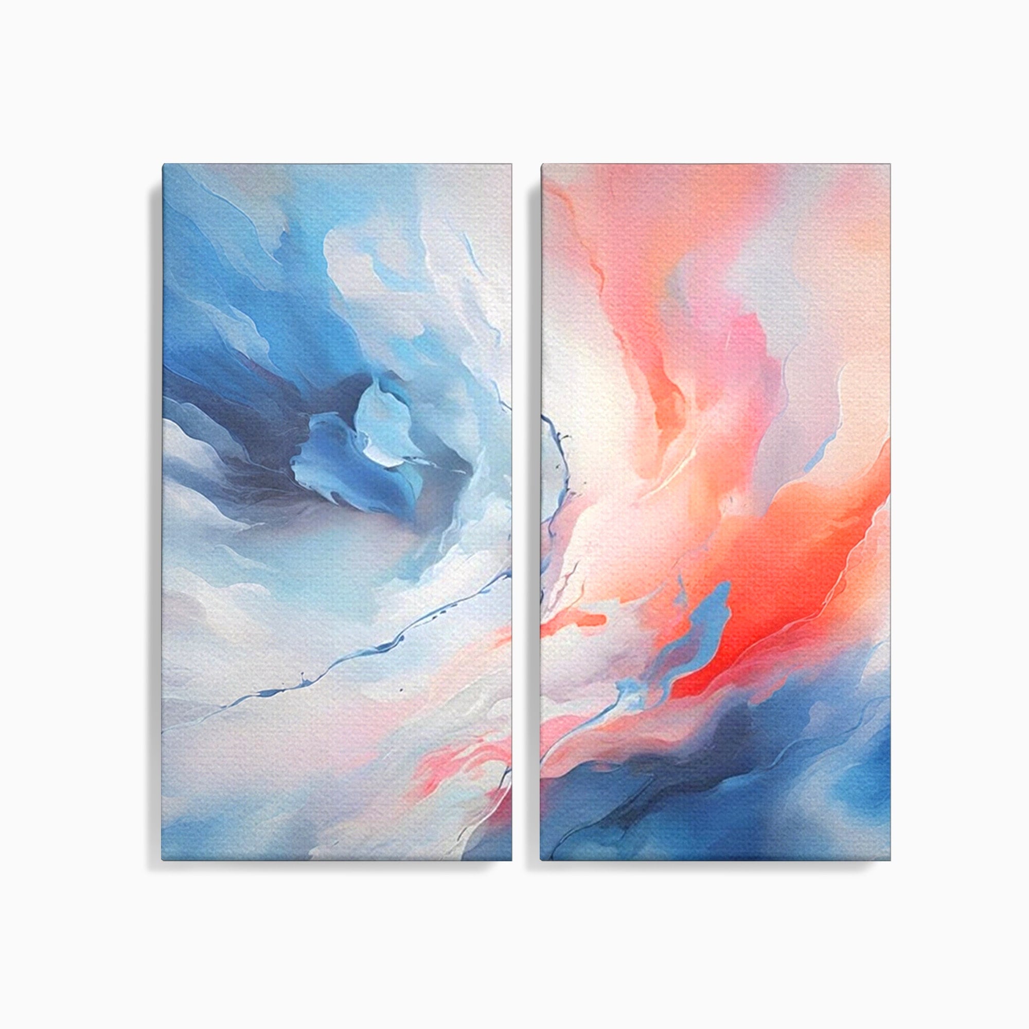 Set 2 Tablouri Canvas Premium LuxCanva® A2-1644, Pink Contrast, Dormitor, Decorativ, Landscape, Cromatic, Living, Culori Vibrante