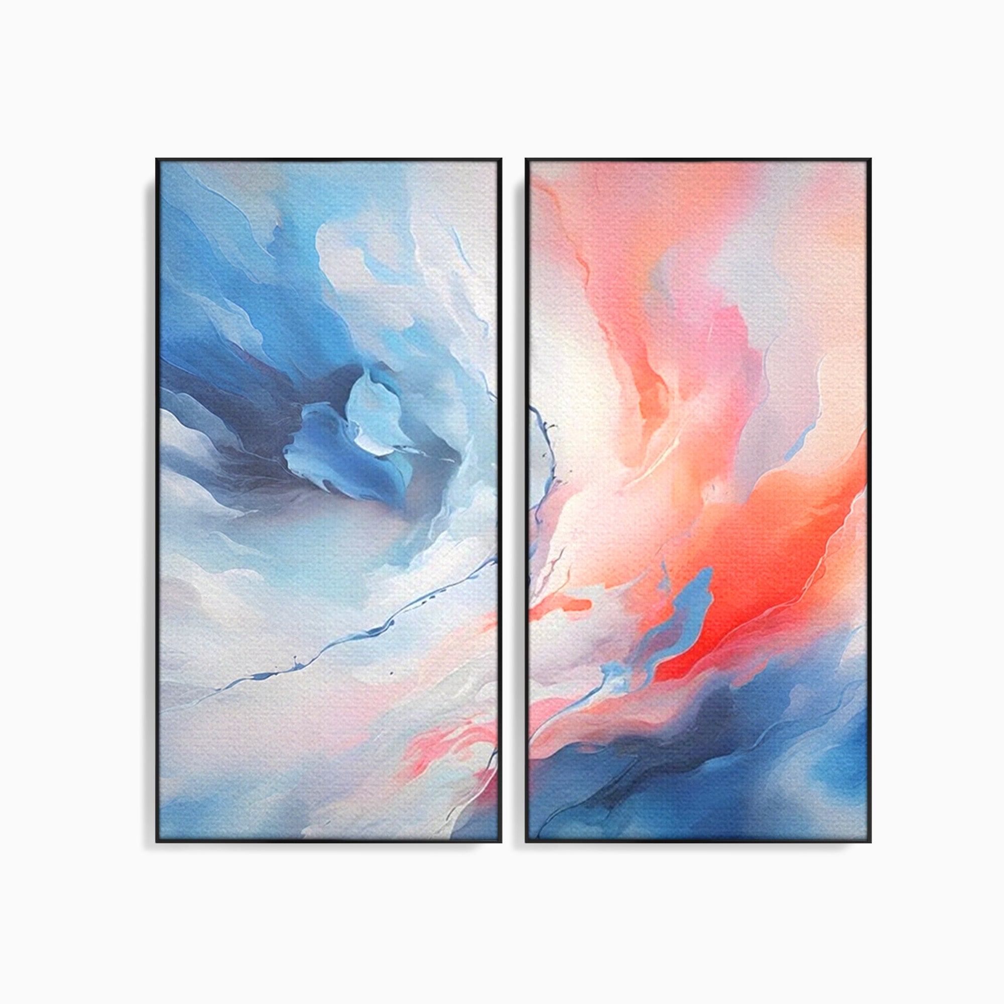 Set 2 Tablouri Canvas Premium LuxCanva® A2-1644, Pink Contrast, Dormitor, Decorativ, Landscape, Cromatic, Living, Culori Vibrante
