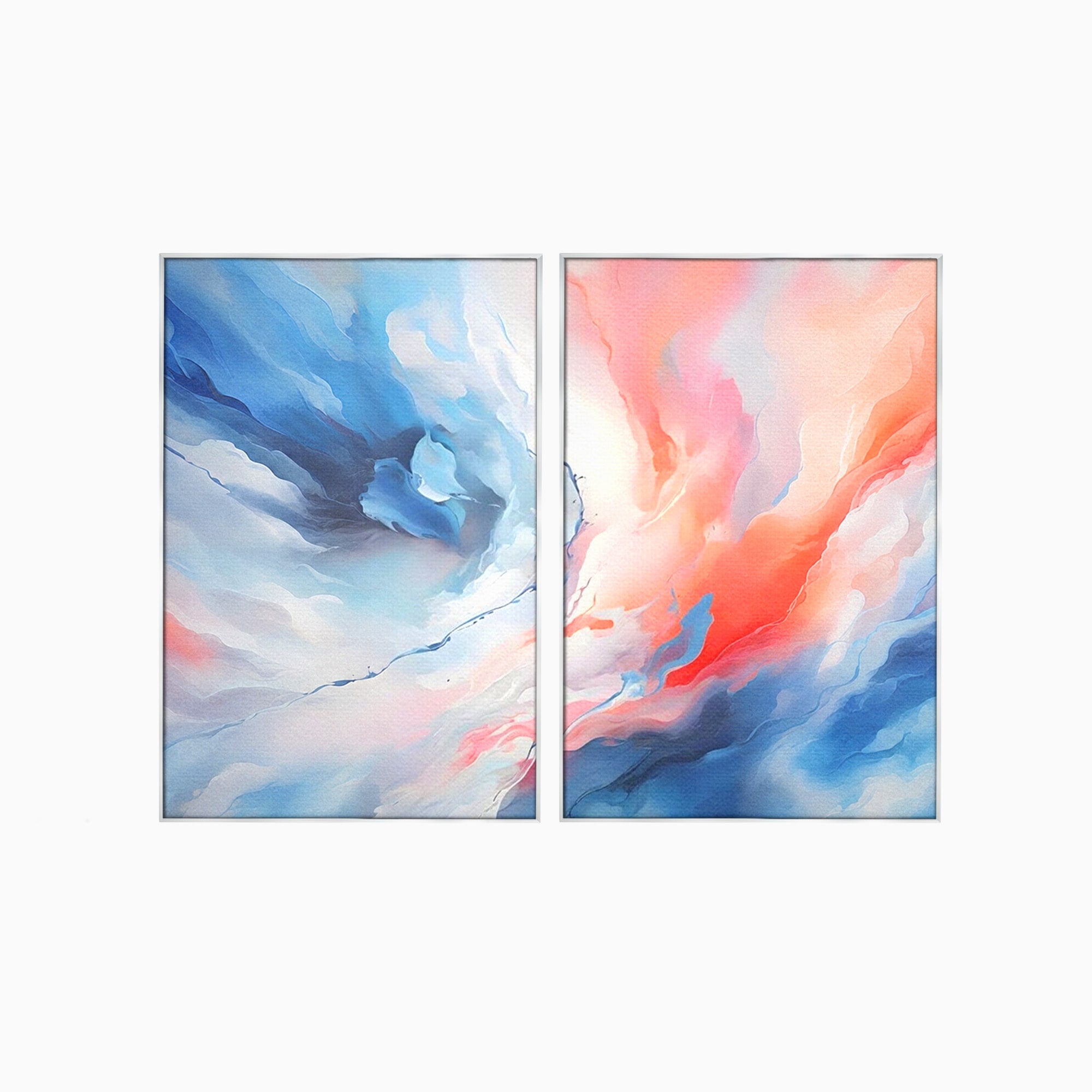Set 2 Tablouri Canvas Premium LuxCanva® A2-1644, Pink Contrast, Dormitor, Decorativ, Landscape, Cromatic, Living, Culori Vibrante