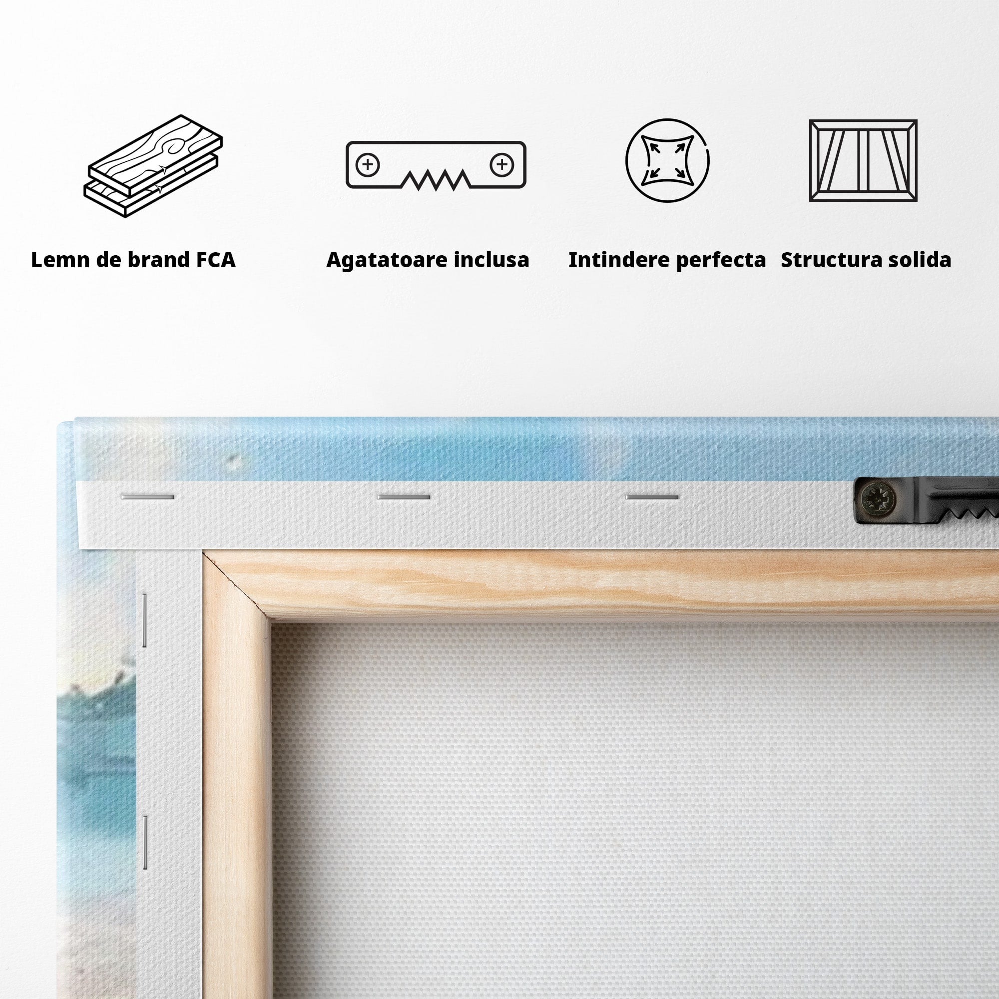 Set 2 Tablouri Canvas Premium LuxCanva® A2-1646, Sea Abstract, Dormitor, Decorativ, Plaja, Valuri, Living, Culori Vibrante