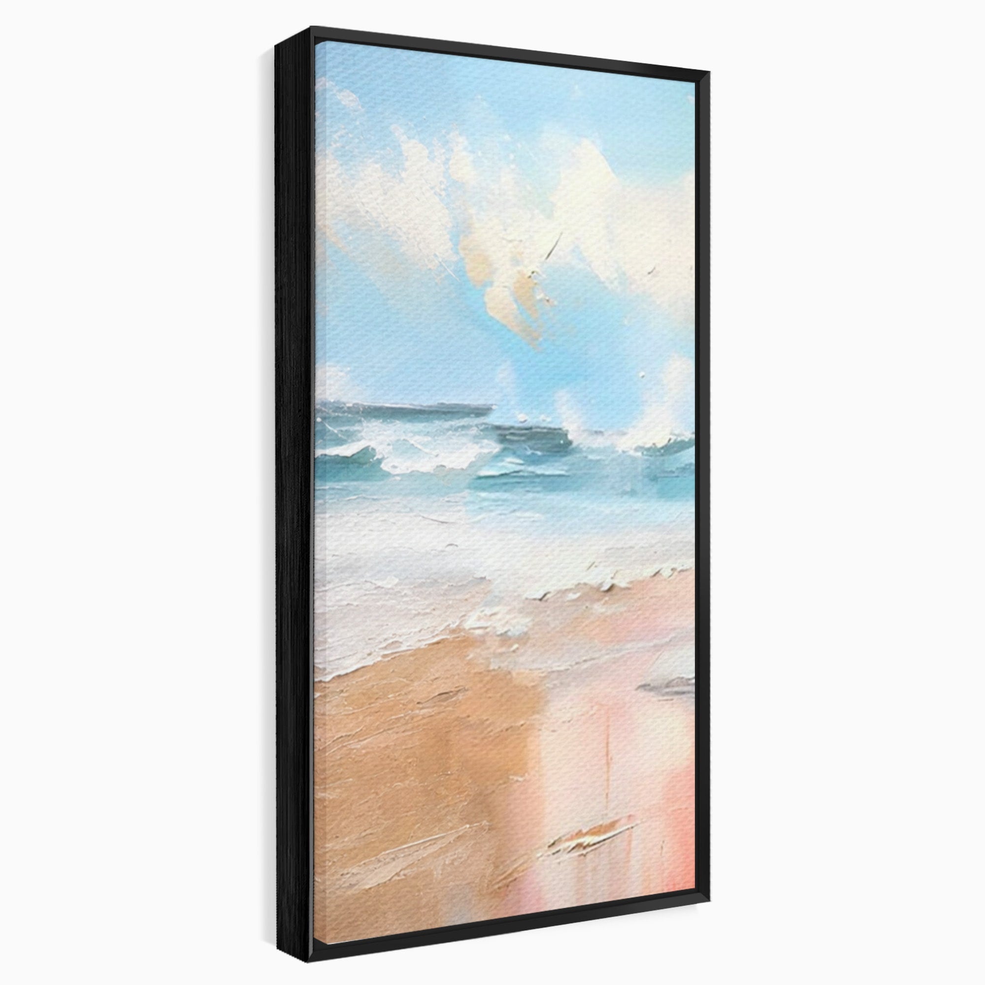 Set 2 Tablouri Canvas Premium LuxCanva® A2-1646, Sea Abstract, Dormitor, Decorativ, Plaja, Valuri, Living, Culori Vibrante