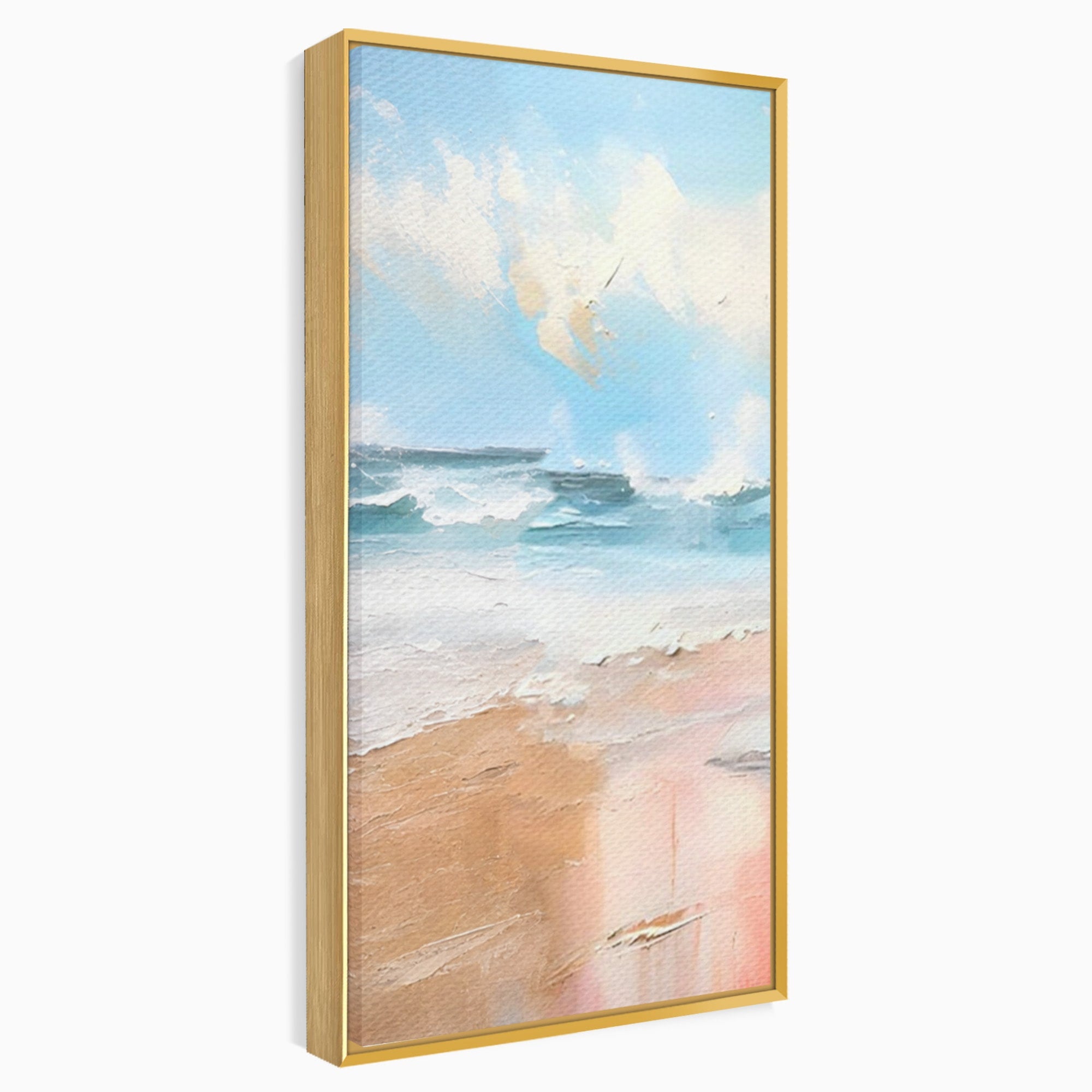Set 2 Tablouri Canvas Premium LuxCanva® A2-1646, Sea Abstract, Dormitor, Decorativ, Plaja, Valuri, Living, Culori Vibrante