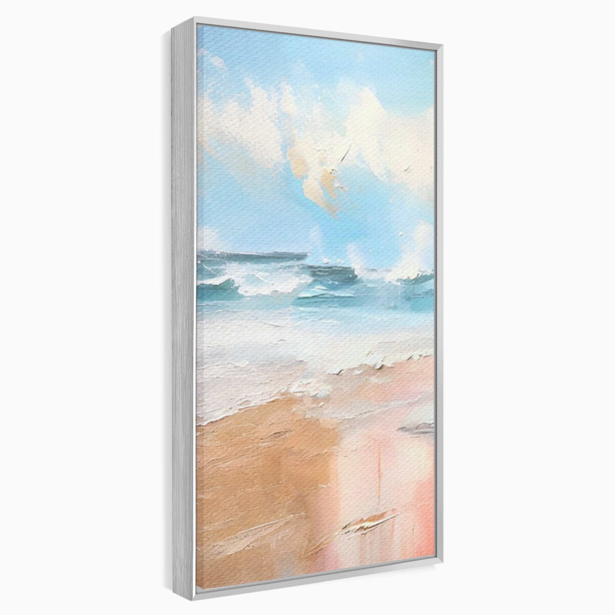 Set 2 Tablouri Canvas Premium LuxCanva® A2-1646, Sea Abstract, Dormitor, Decorativ, Plaja, Valuri, Living, Culori Vibrante