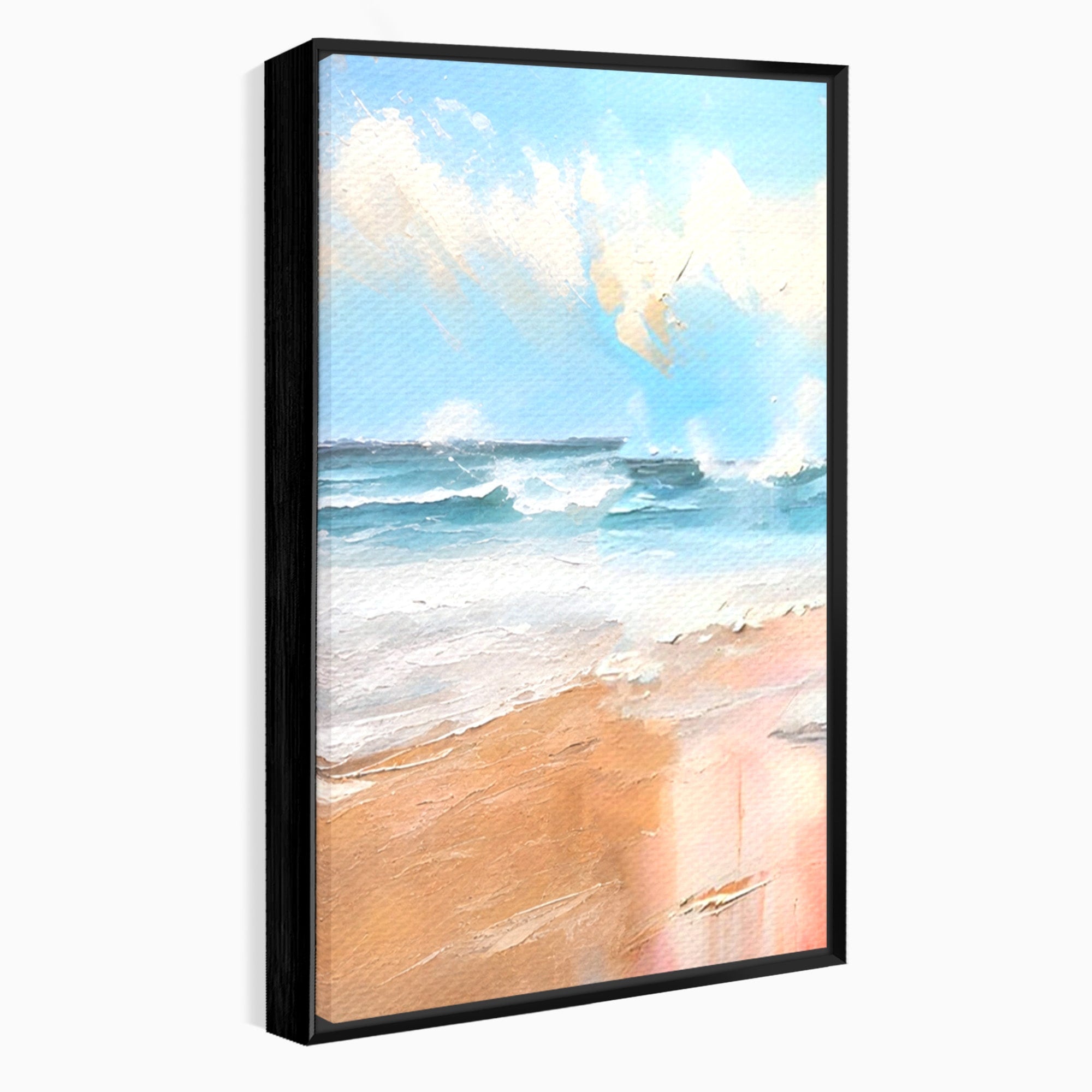 Set 2 Tablouri Canvas Premium LuxCanva® A2-1646, Sea Abstract, Dormitor, Decorativ, Plaja, Valuri, Living, Culori Vibrante