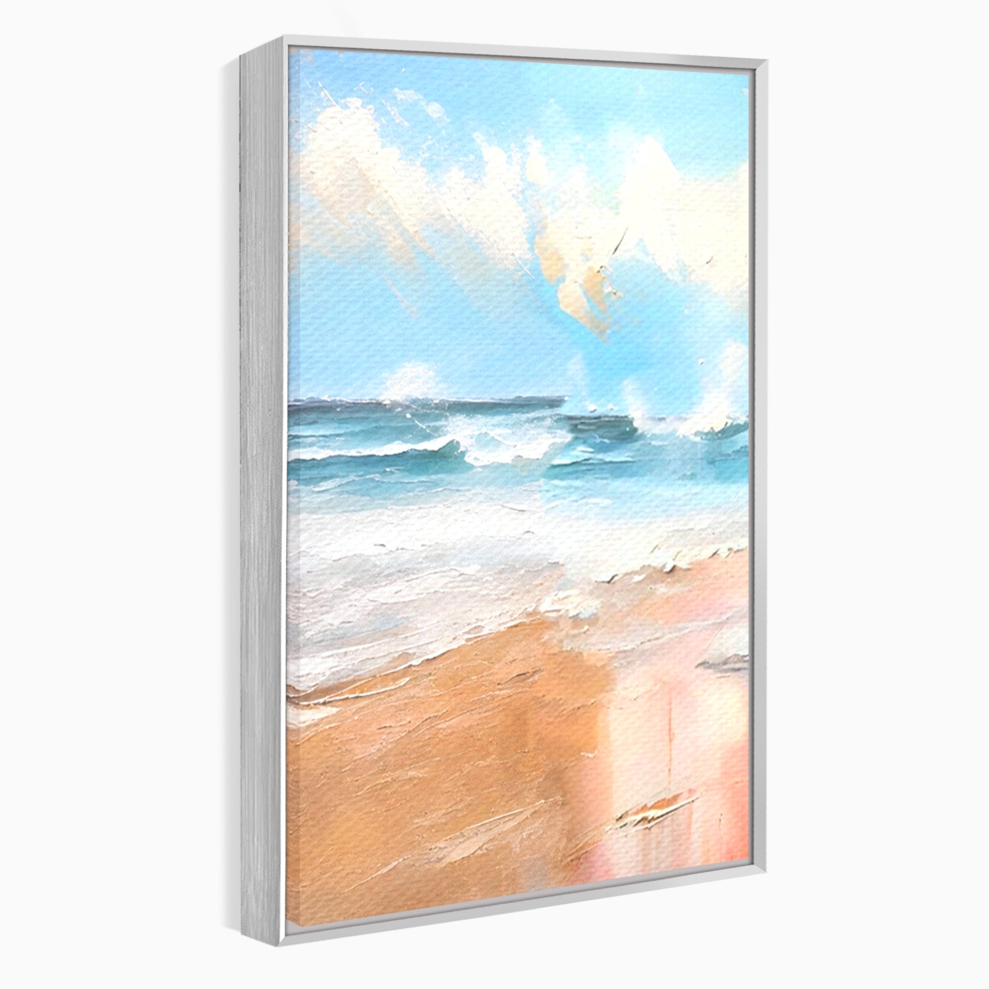 Set 2 Tablouri Canvas Premium LuxCanva® A2-1646, Sea Abstract, Dormitor, Decorativ, Plaja, Valuri, Living, Culori Vibrante