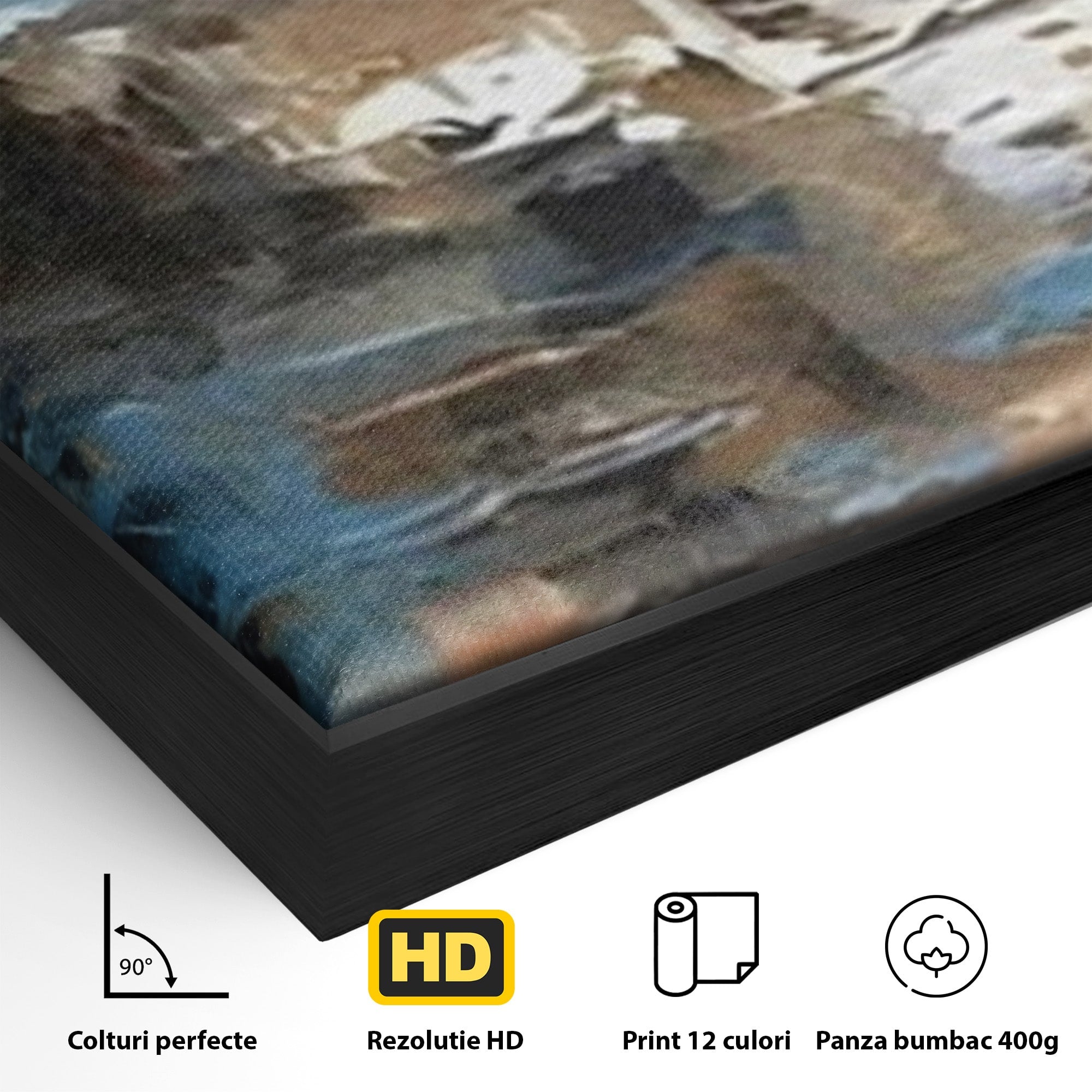 Set 2 Tablouri Canvas Premium LuxCanva® A2-1650, Painting Brown, Room, Decorativ, Cromatic, Abstract, Living, Culori Vibrante