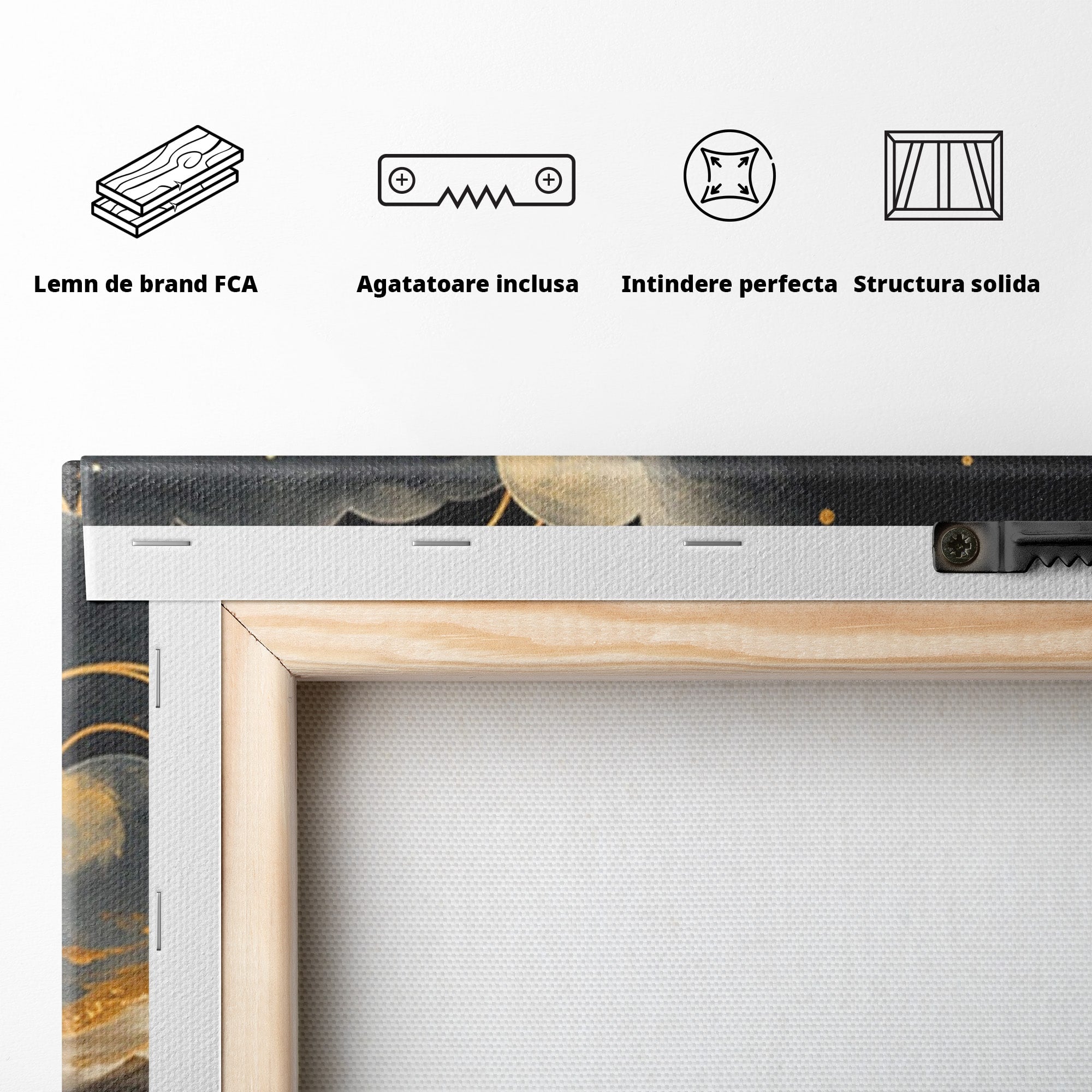 Set 2 Tablouri Canvas Premium LuxCanva® A2-1736, Luna Deasupra Muntilor, Luna, Munti, Peisaj, Noapte, Dormitor, Culori Vibrante