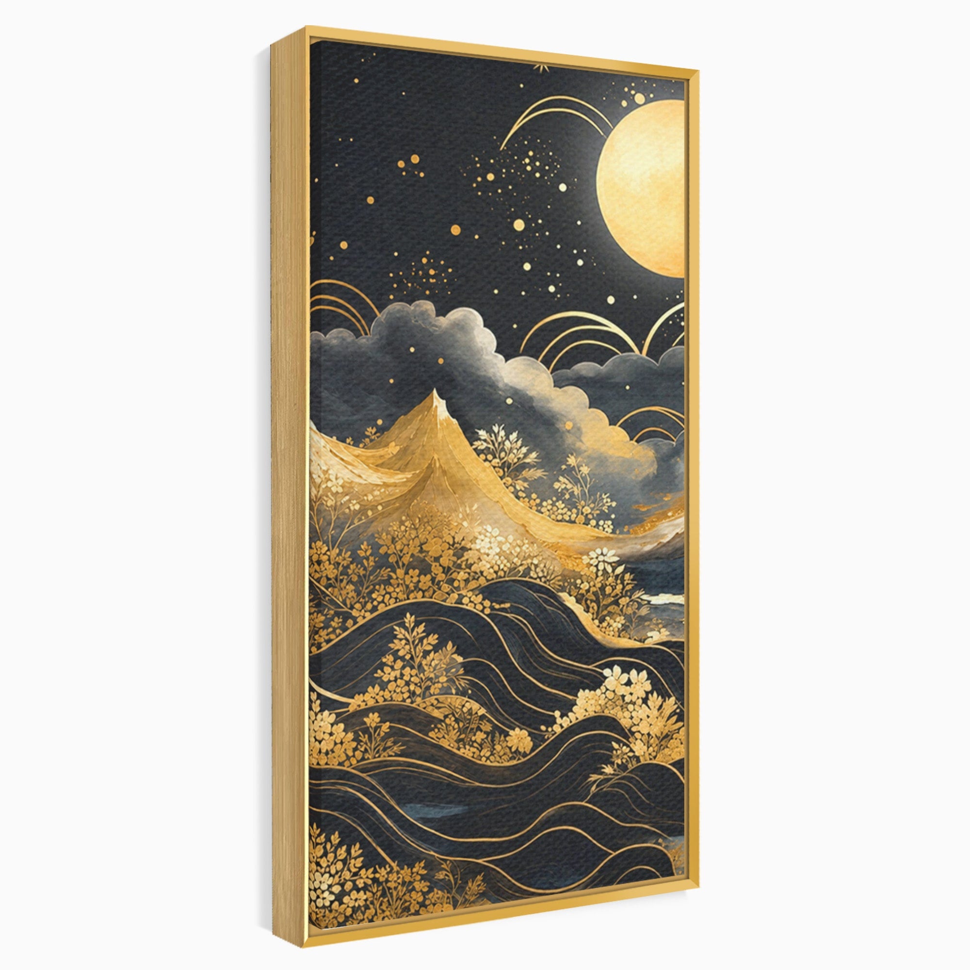 Set 2 Tablouri Canvas Premium LuxCanva® A2-1736, Luna Deasupra Muntilor, Luna, Munti, Peisaj, Noapte, Dormitor, Culori Vibrante