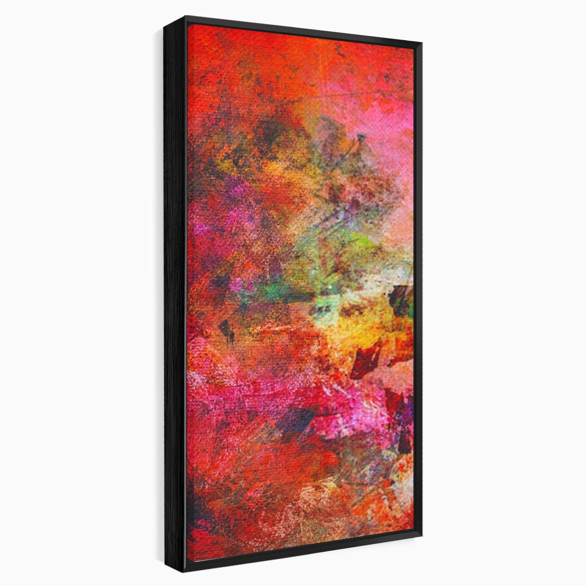 Set 3 Tablouri Canvas Premium LuxCanva® A3-1085, Colorful Red, Abstract, Red, Multicolor, Culori Vibrante