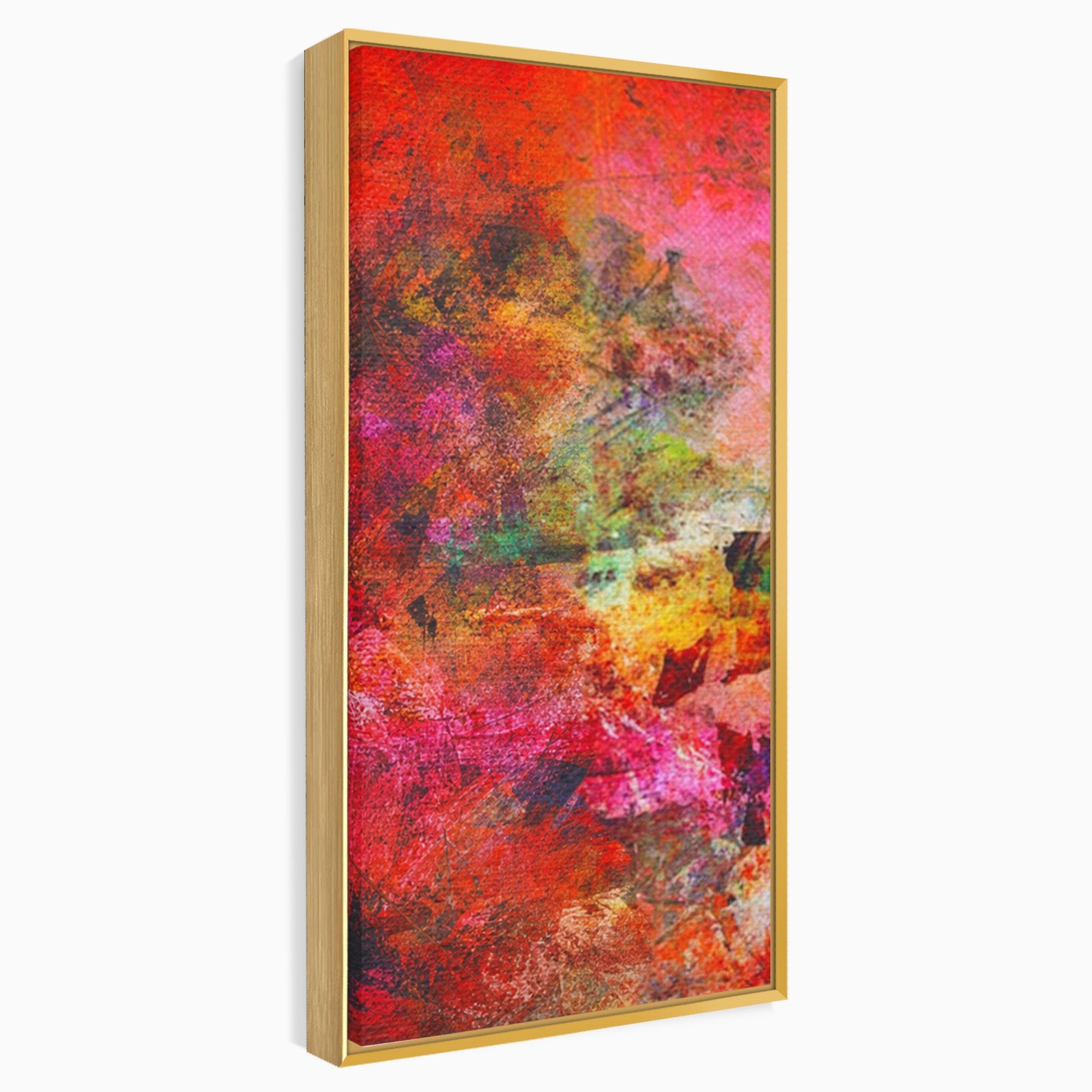 Set 3 Tablouri Canvas Premium LuxCanva® A3-1085, Colorful Red, Abstract, Red, Multicolor, Culori Vibrante