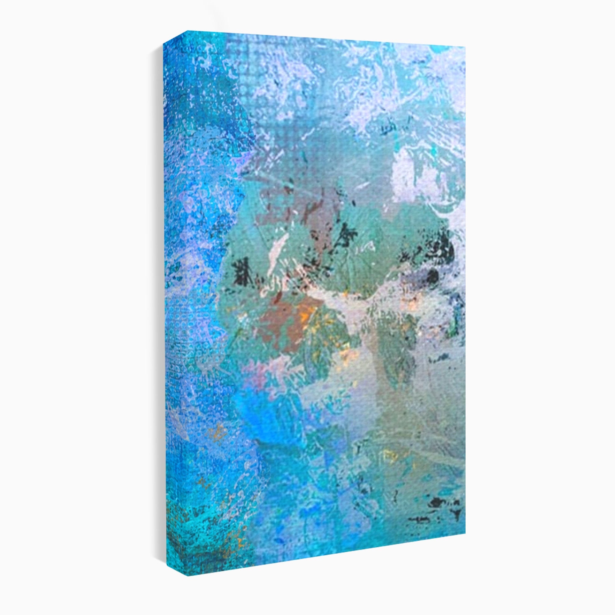 Set 3 Tablouri Canvas Premium LuxCanva® A3-1087, Colorful Blue, Abstract, BabyBlue, Albastru, Multicolor, Culori Vibrante