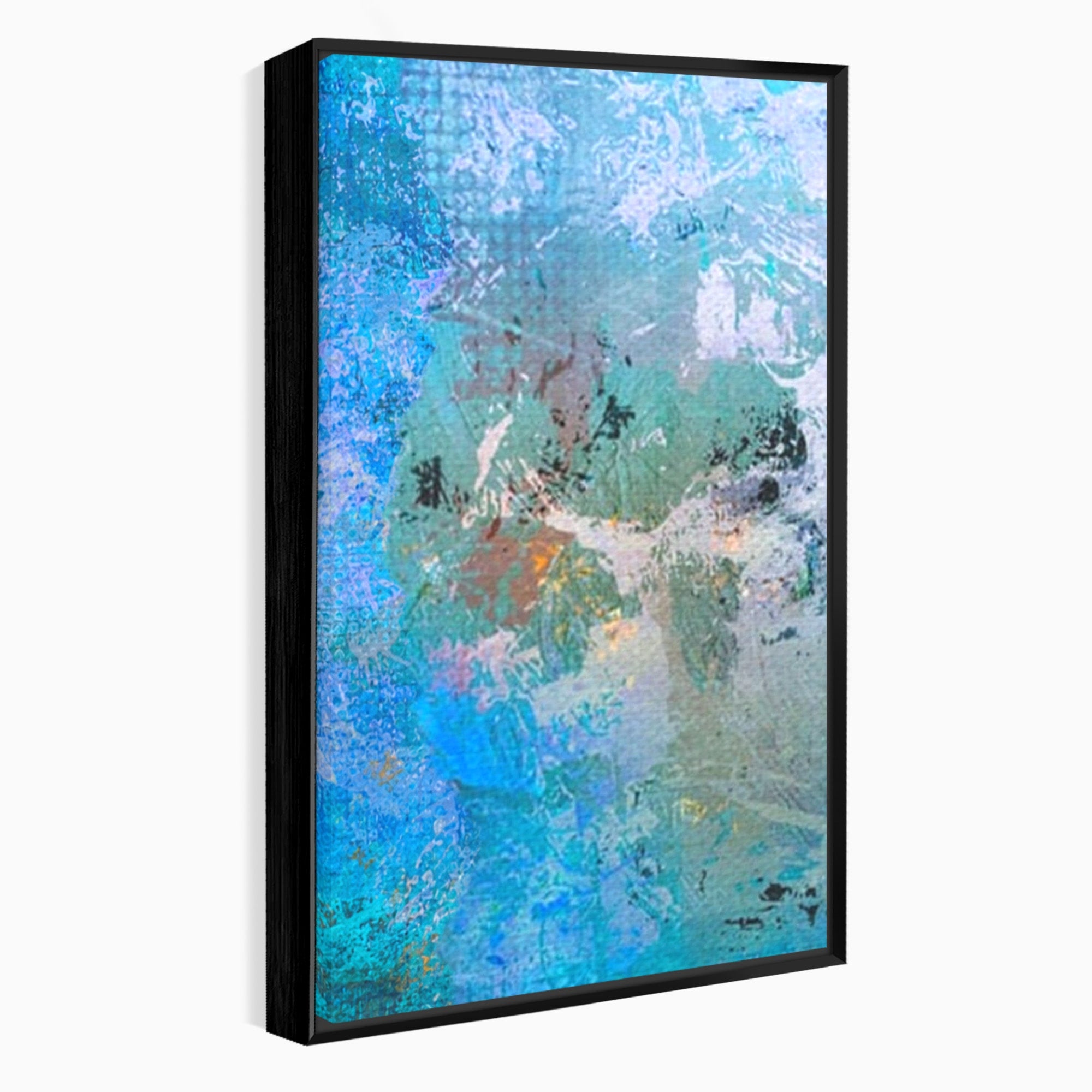 Set 3 Tablouri Canvas Premium LuxCanva® A3-1087, Colorful Blue, Abstract, BabyBlue, Albastru, Multicolor, Culori Vibrante