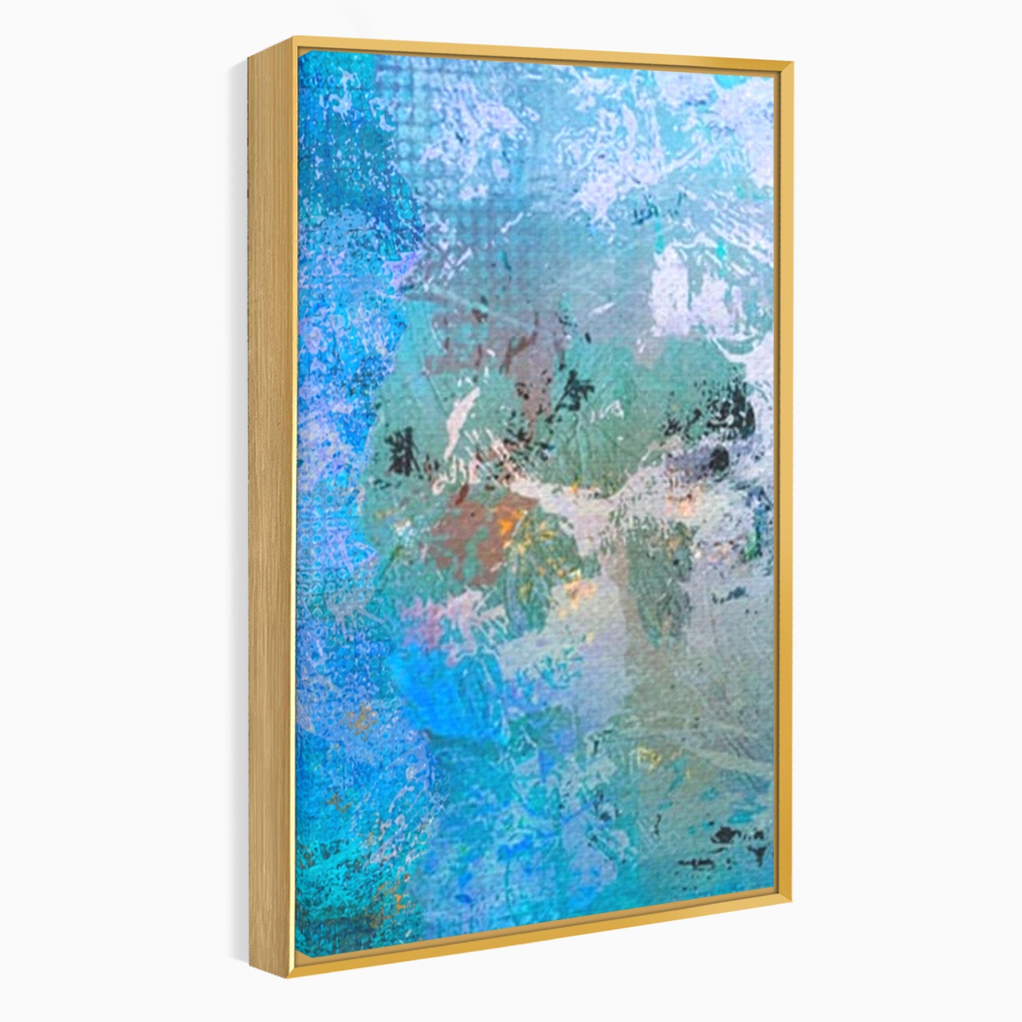 Set 3 Tablouri Canvas Premium LuxCanva® A3-1087, Colorful Blue, Abstract, BabyBlue, Albastru, Multicolor, Culori Vibrante