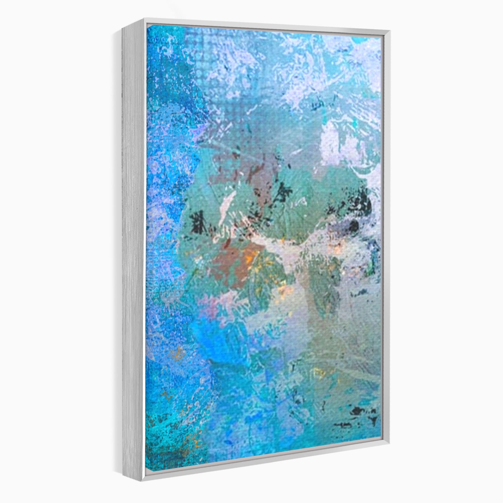 Set 3 Tablouri Canvas Premium LuxCanva® A3-1087, Colorful Blue, Abstract, BabyBlue, Albastru, Multicolor, Culori Vibrante