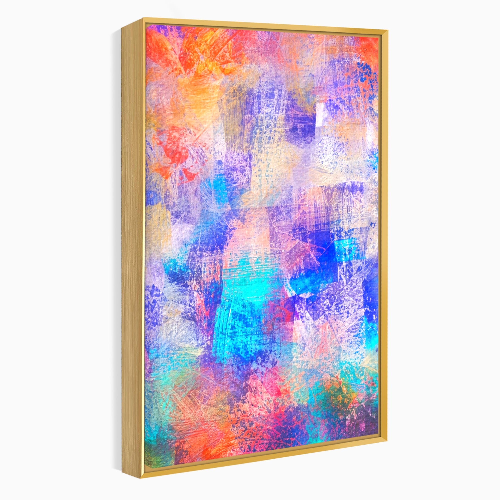 Set 3 Tablouri Canvas Premium LuxCanva® A3-1089, Multicolor, Abstract, Mixture Of Colors, Culori Vibrante