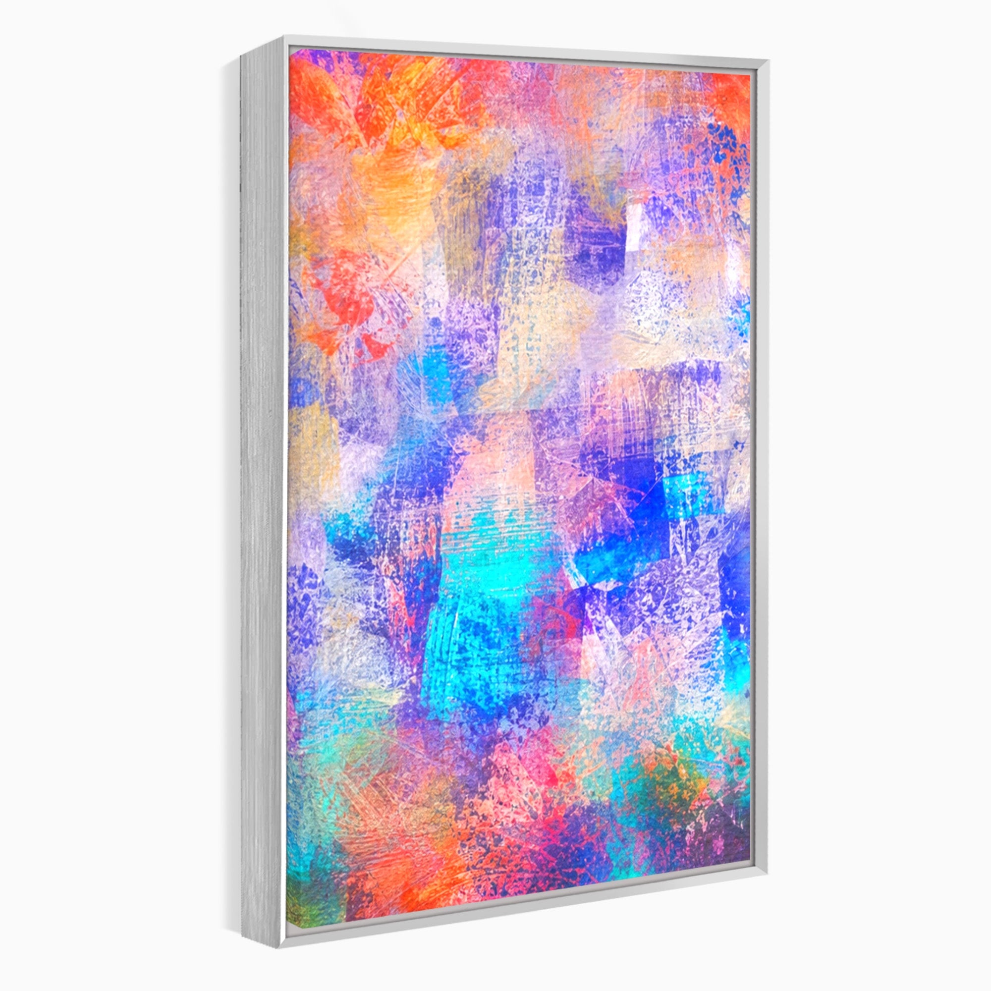 Set 3 Tablouri Canvas Premium LuxCanva® A3-1089, Multicolor, Abstract, Mixture Of Colors, Culori Vibrante