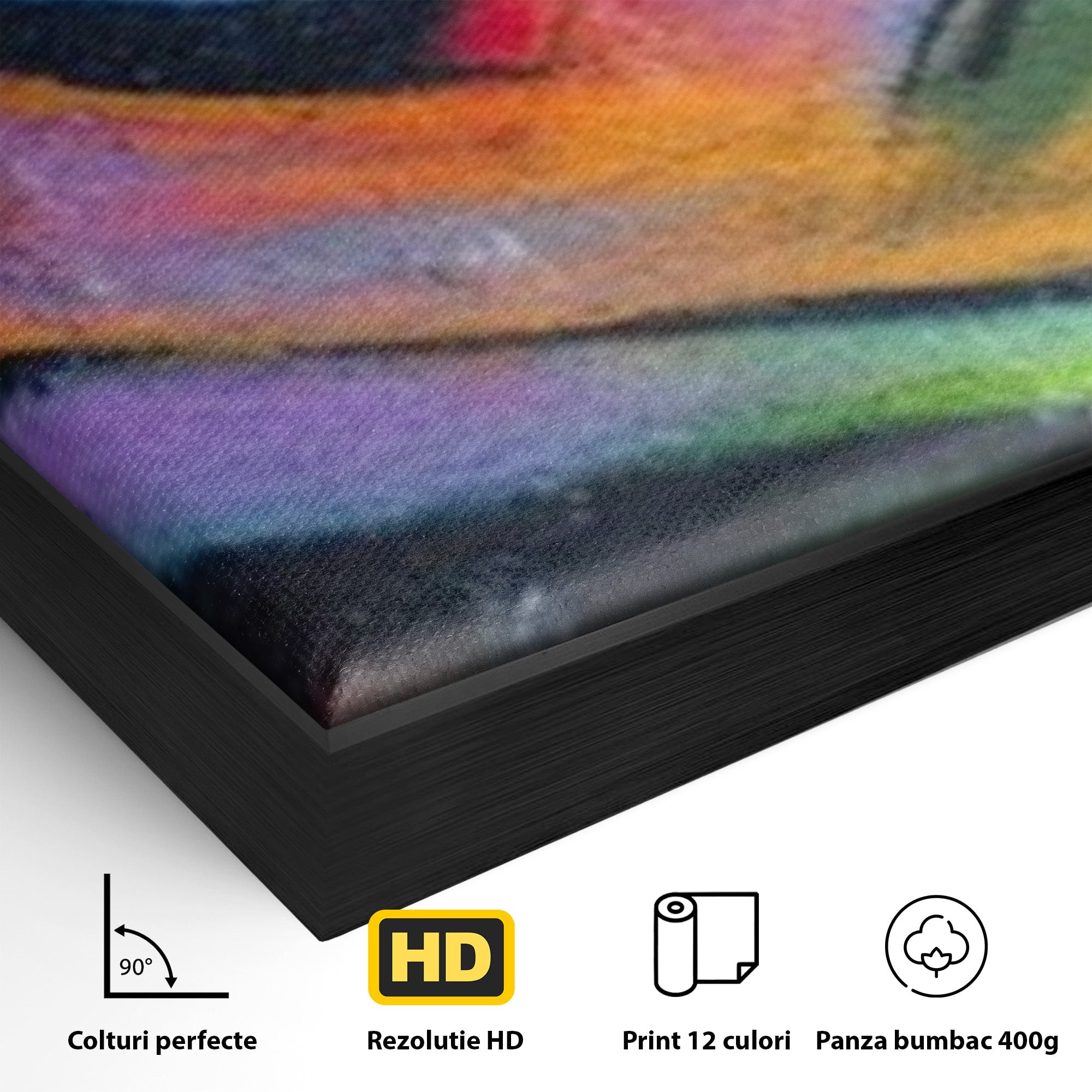 Set 3 Tablouri Canvas Premium LuxCanva® A3-1090, Graffiti, Abstract, Street Art, Multicolor, Culori Vibrante