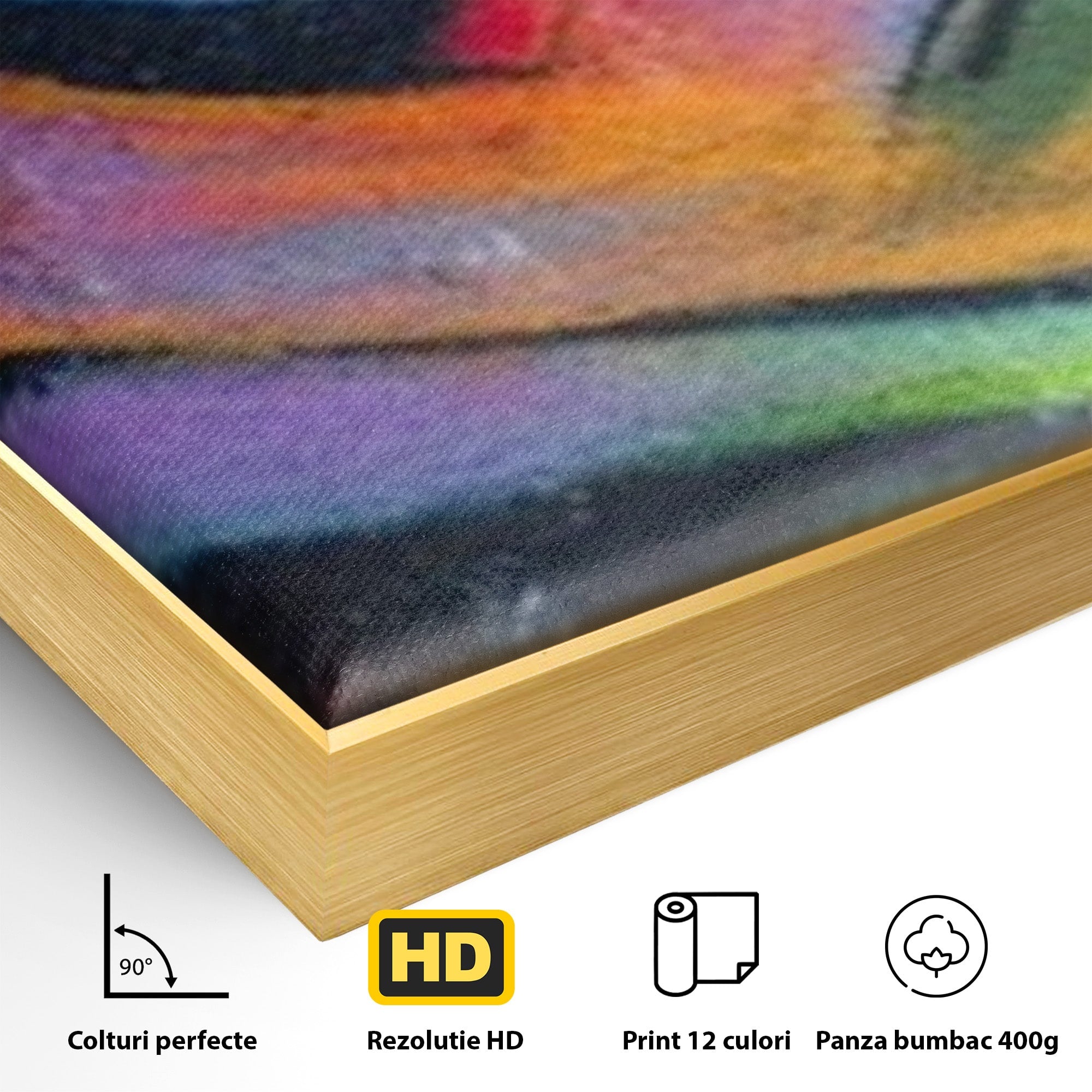 Set 3 Tablouri Canvas Premium LuxCanva® A3-1090, Graffiti, Abstract, Street Art, Multicolor, Culori Vibrante