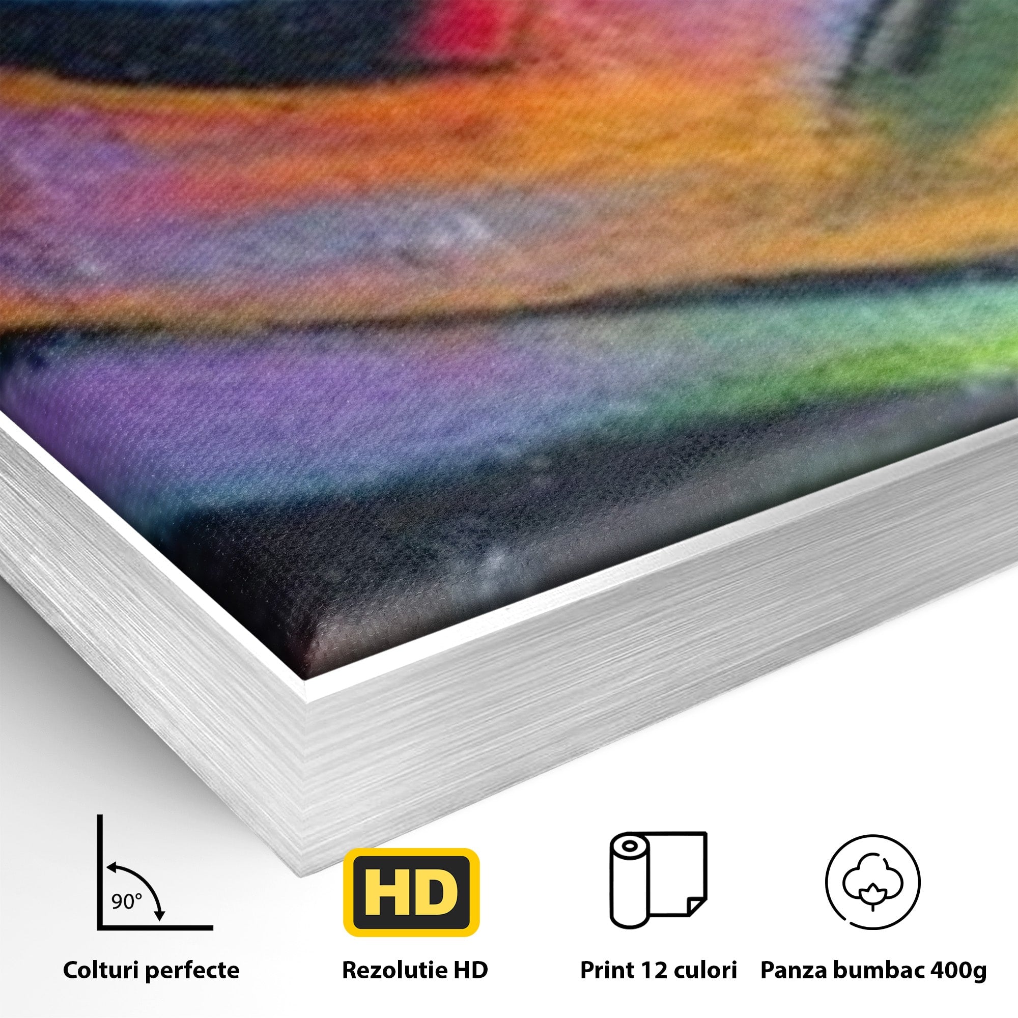 Set 3 Tablouri Canvas Premium LuxCanva® A3-1090, Graffiti, Abstract, Street Art, Multicolor, Culori Vibrante