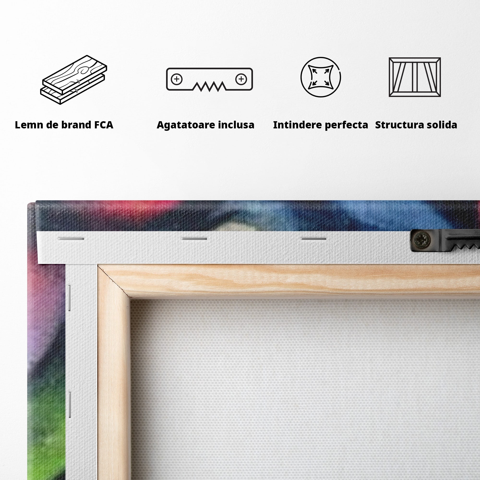 Set 3 Tablouri Canvas Premium LuxCanva® A3-1090, Graffiti, Abstract, Street Art, Multicolor, Culori Vibrante