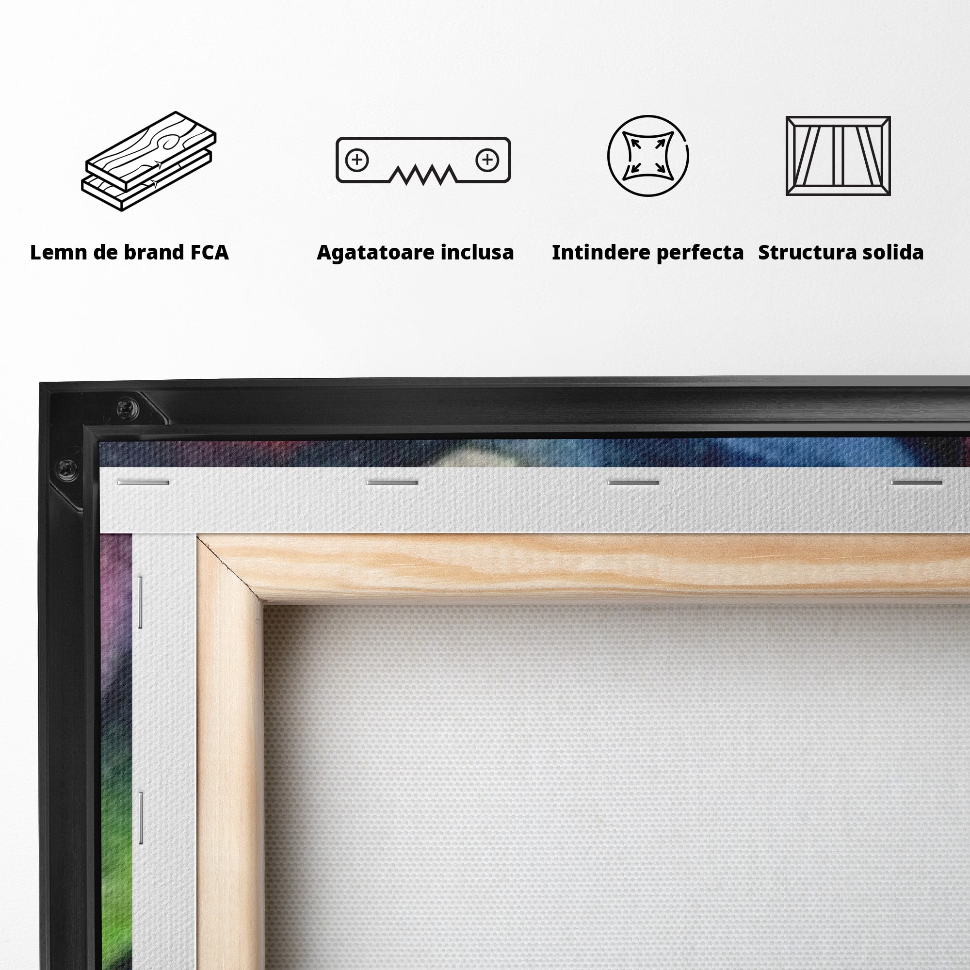 Set 3 Tablouri Canvas Premium LuxCanva® A3-1090, Graffiti, Abstract, Street Art, Multicolor, Culori Vibrante