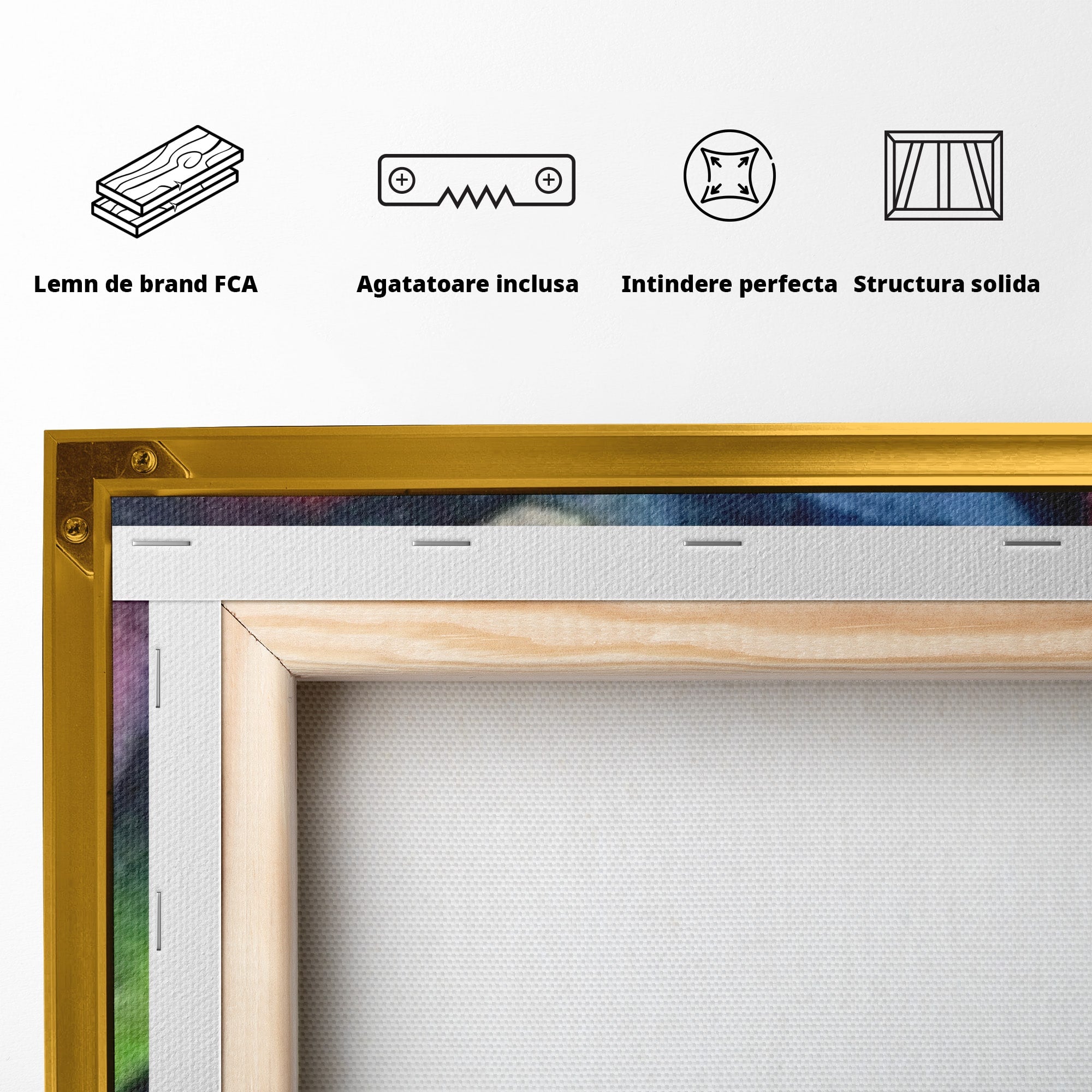 Set 3 Tablouri Canvas Premium LuxCanva® A3-1090, Graffiti, Abstract, Street Art, Multicolor, Culori Vibrante